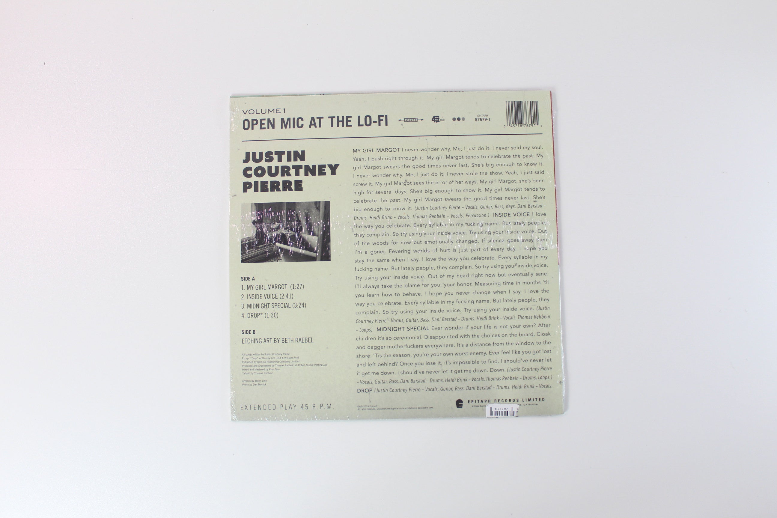 Justin Pierre - Open Mic At The Lo-Fi: Volume 1 on Epitaph RSD 2019 12" 45 RPM Single Sided Etched EP Sealed