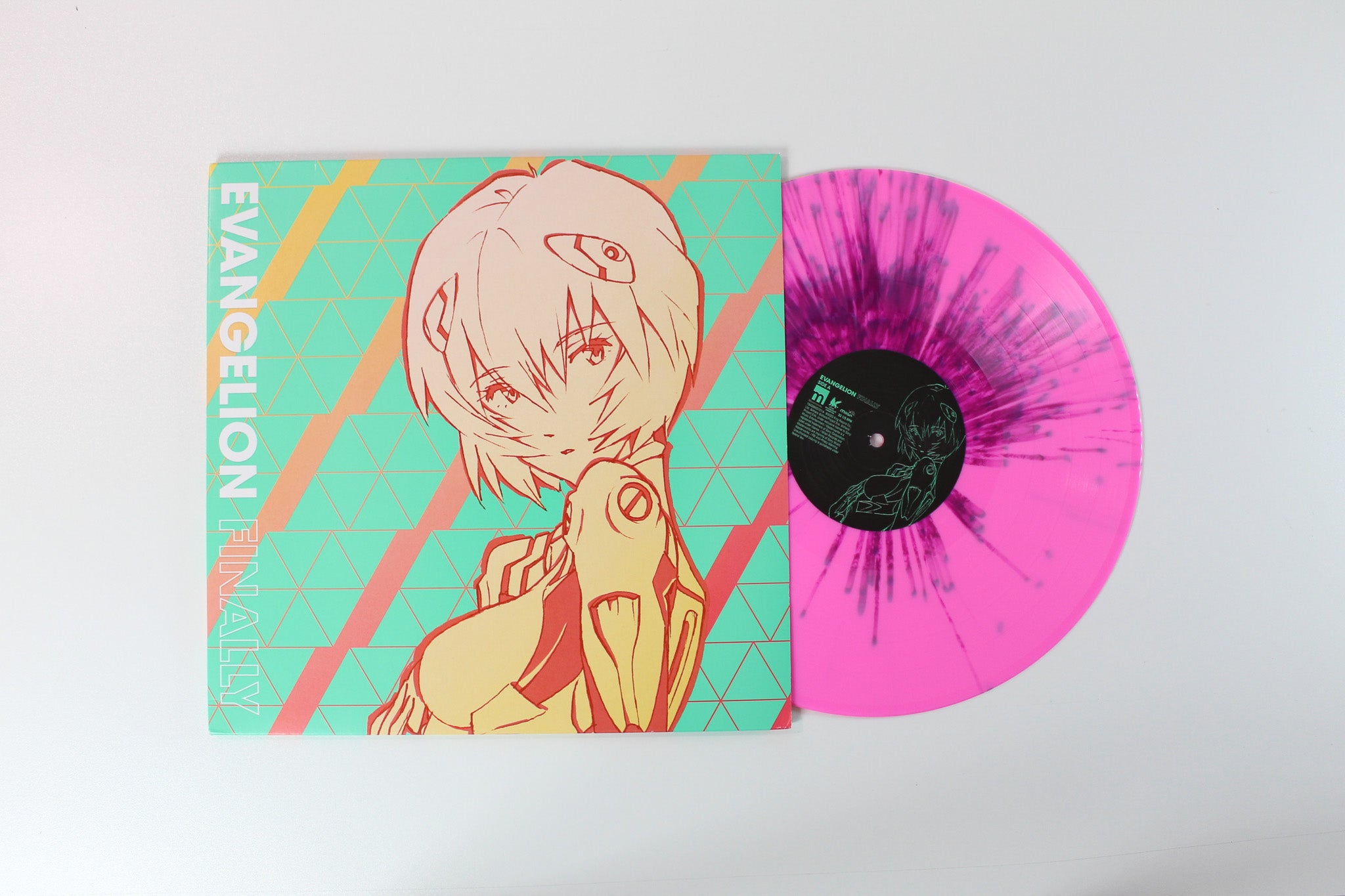 Various - Evangelion Finally on Milan Opaque Pink and Magenta Splatter Vinyl