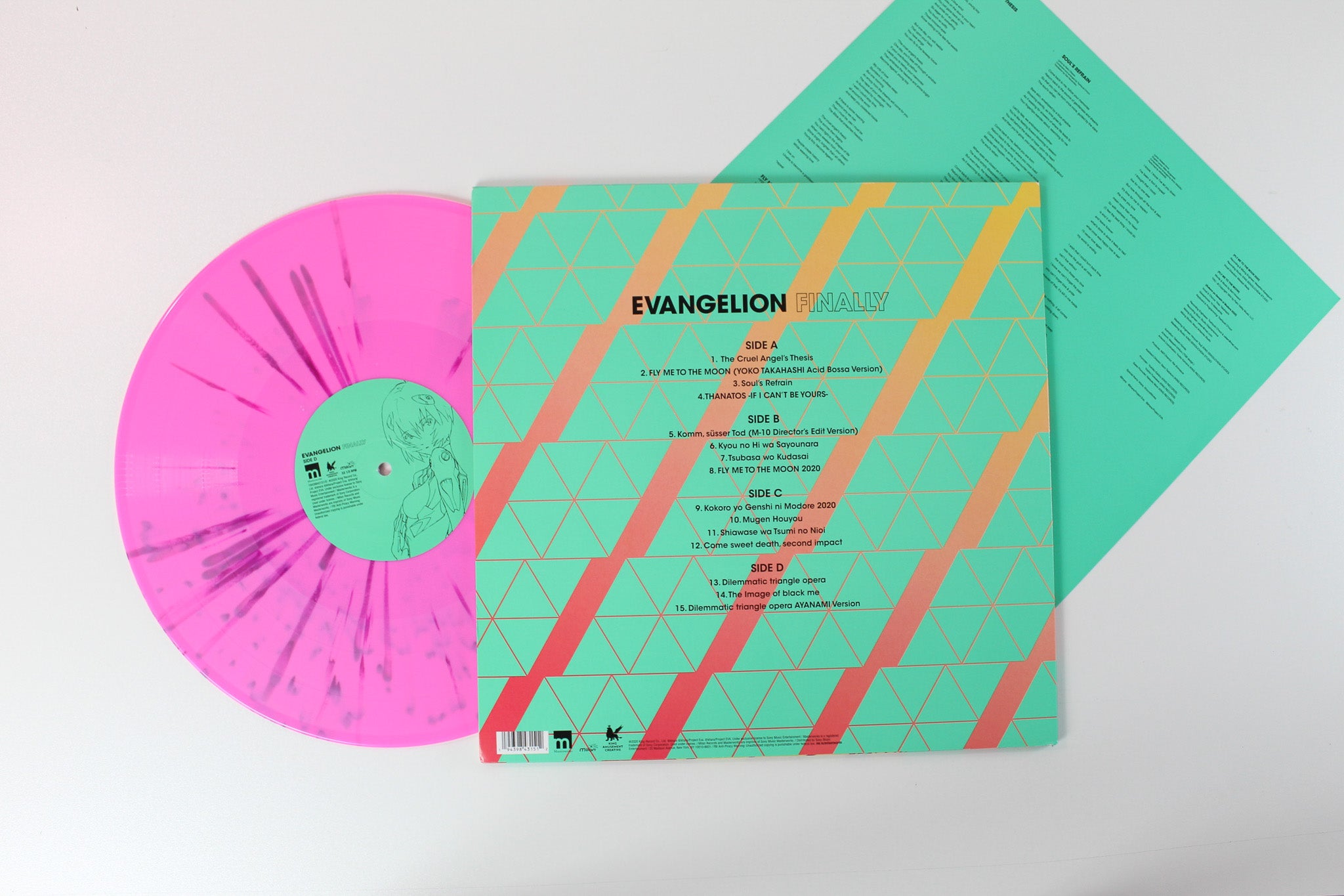 Various - Evangelion Finally on Milan Opaque Pink and Magenta Splatter Vinyl