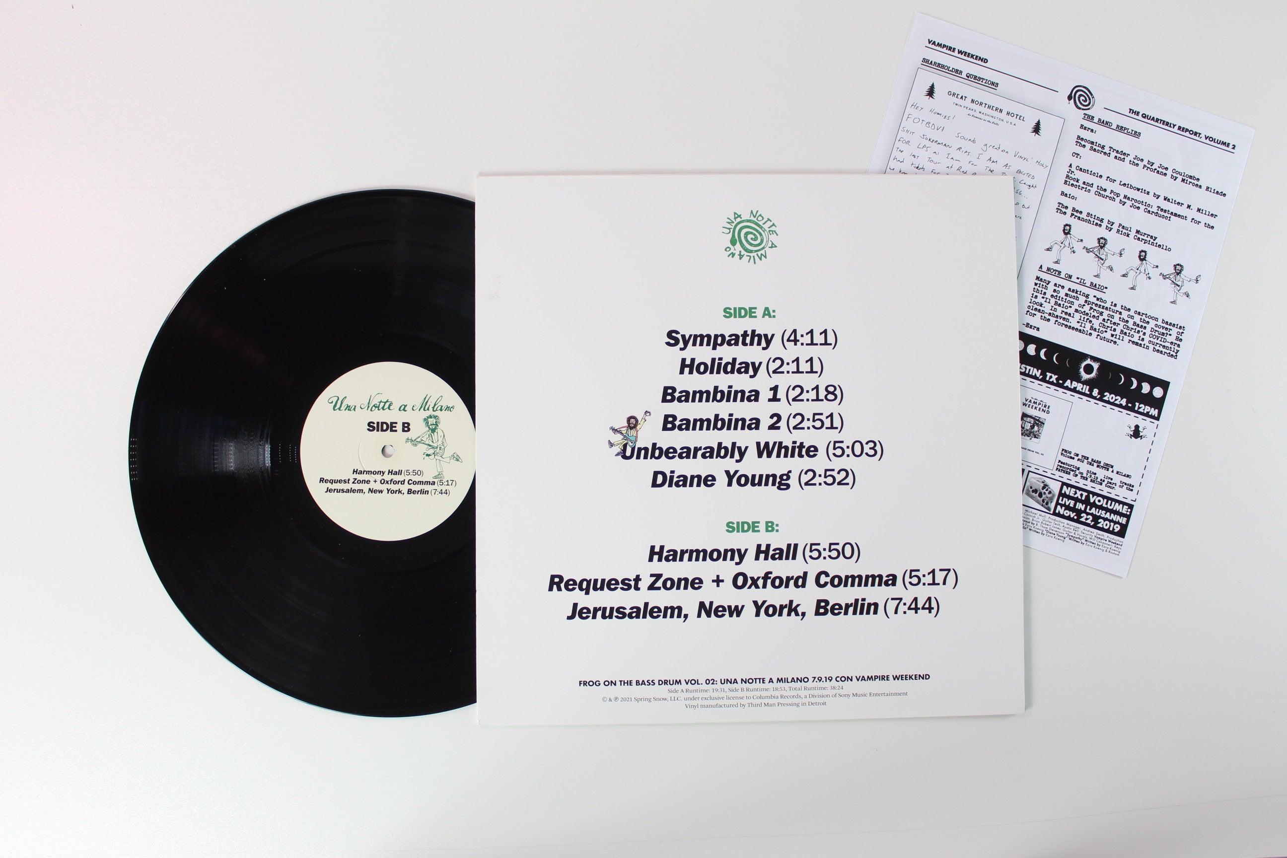 Vampire Weekend - Frog On The Bass Drum Vol. 02: Una Notte A Milano 7.9.19 Con Vampire Weekend Self Released Ltd Edition
