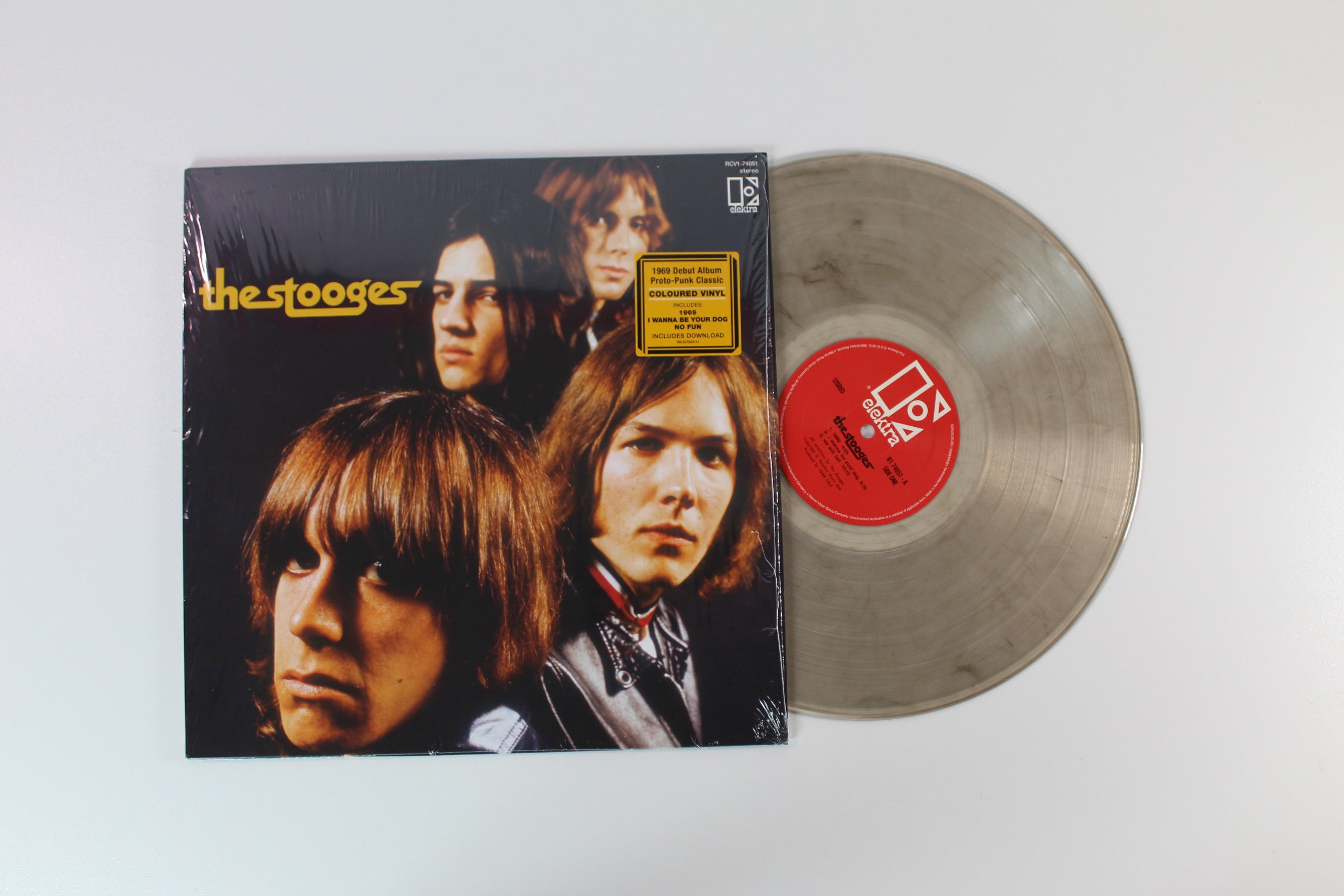 The Stooges - The Stooges Ltd. Reissue on Elektra Clear / Black Swirl
