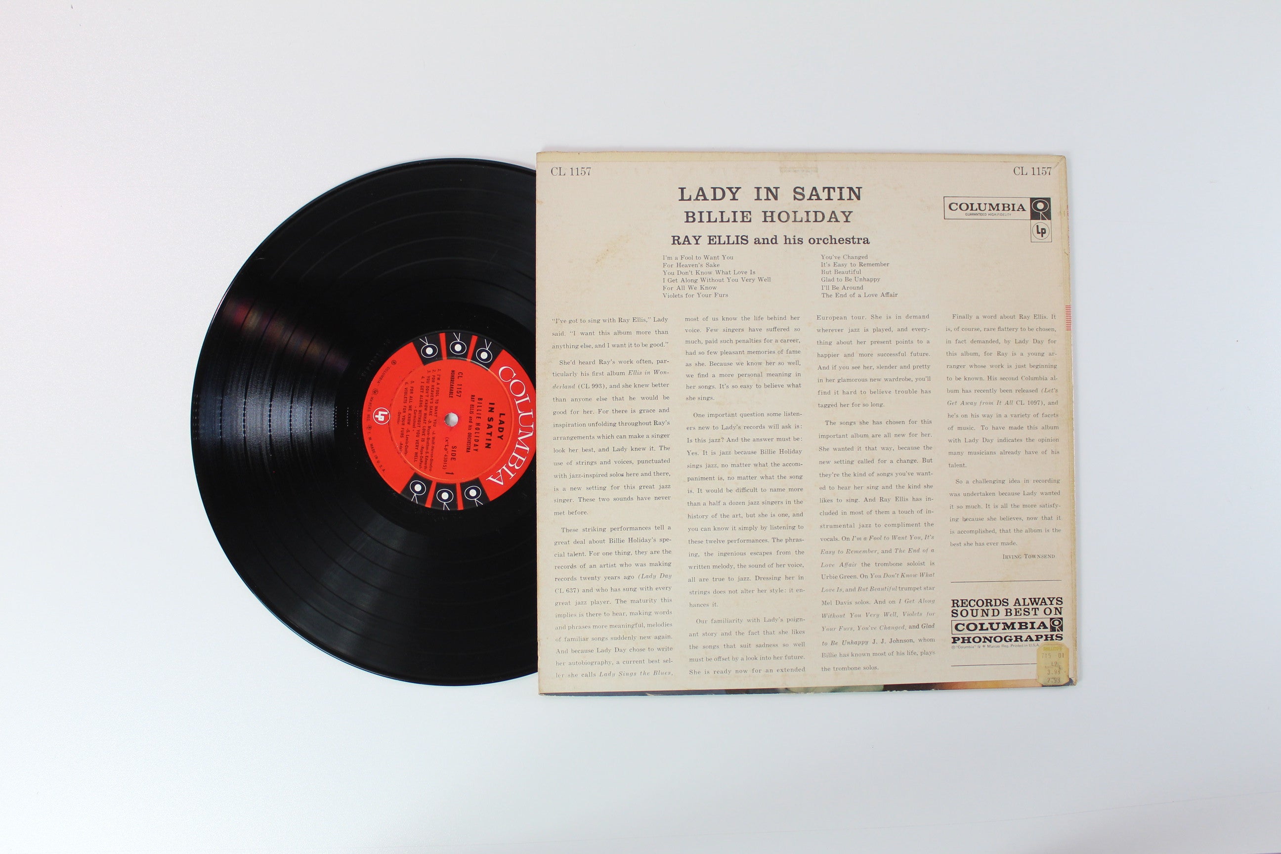 Billie Holiday, Ray Ellis And His Orchestra - Lady In Satin on Columbia 6 Eye Mono