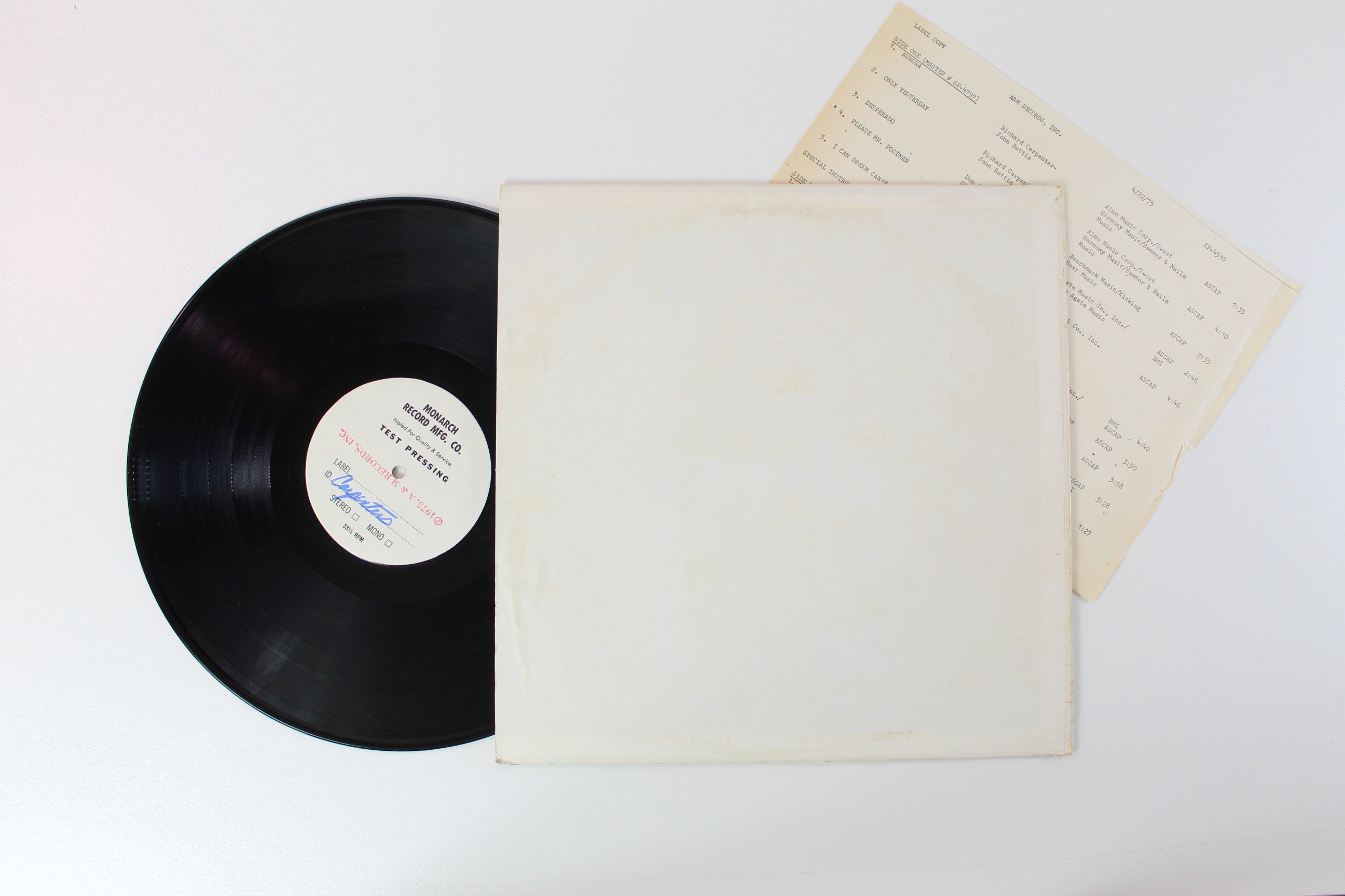 Carpenters - Horizon Monarch Test Pressing