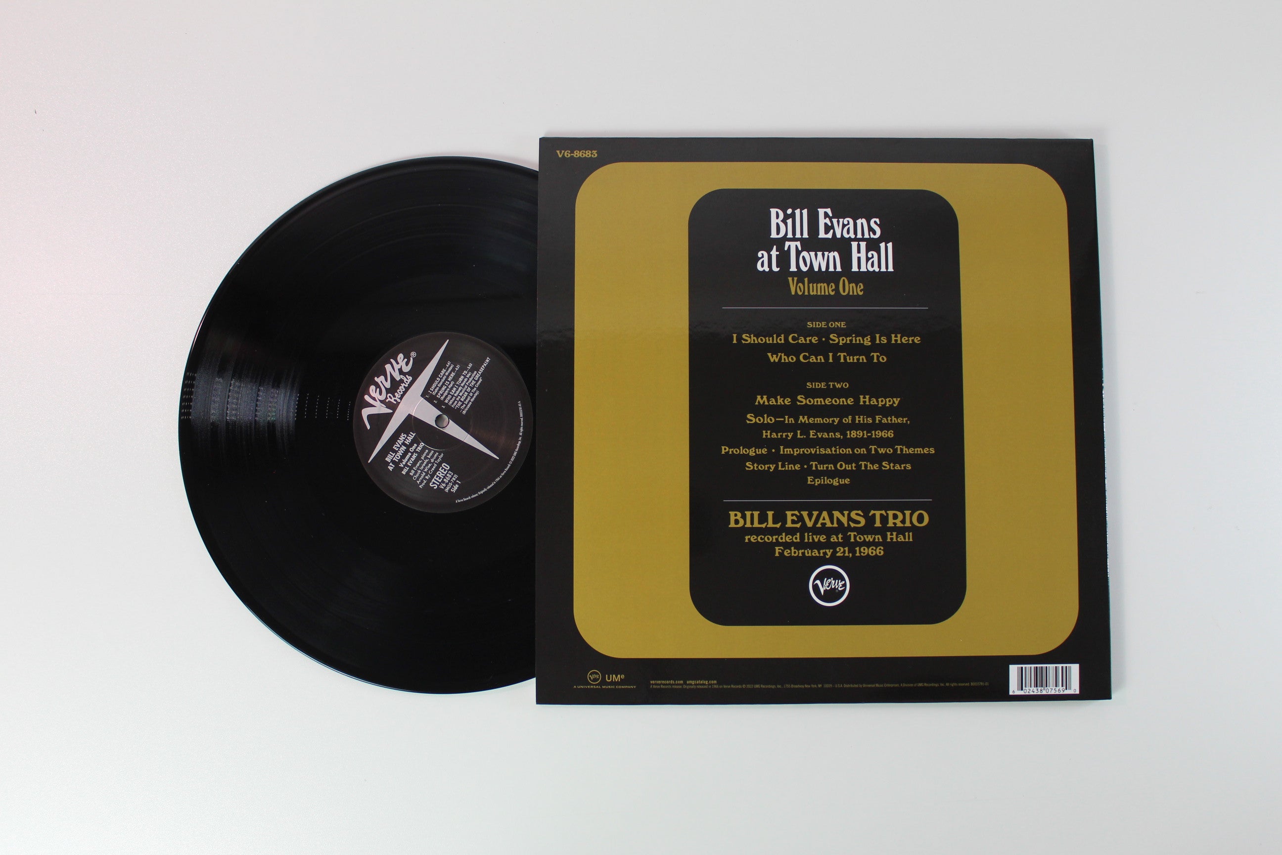 The Bill Evans Trio - Bill Evans At Town Hall (Volume One) on Verve UMe Acoustic Sounds Series 180 Gram Reissue