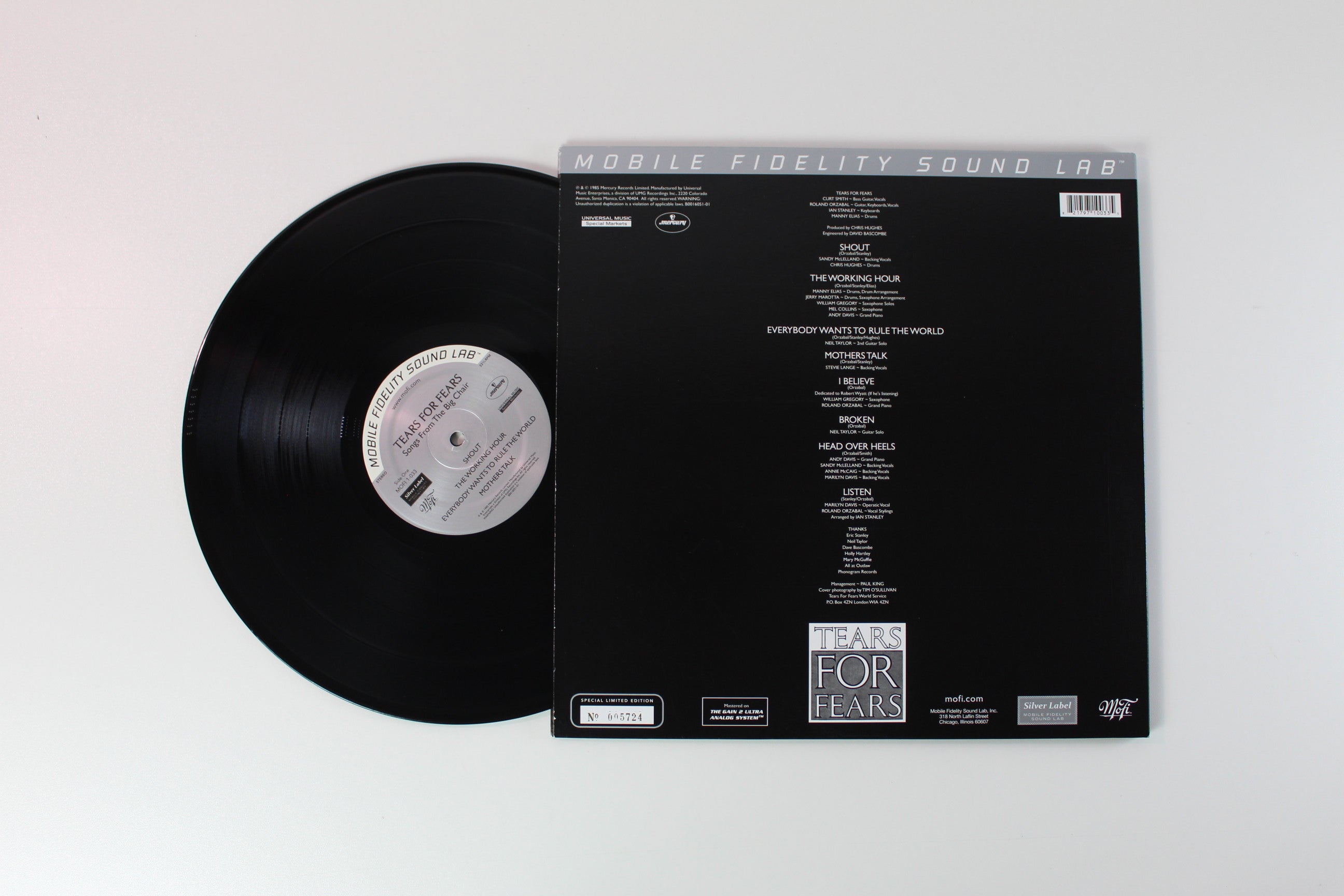 Tears For Fears - Songs From The Big Chair on Mobile Fidelity Sound Lab Ltd Numbered Reissue