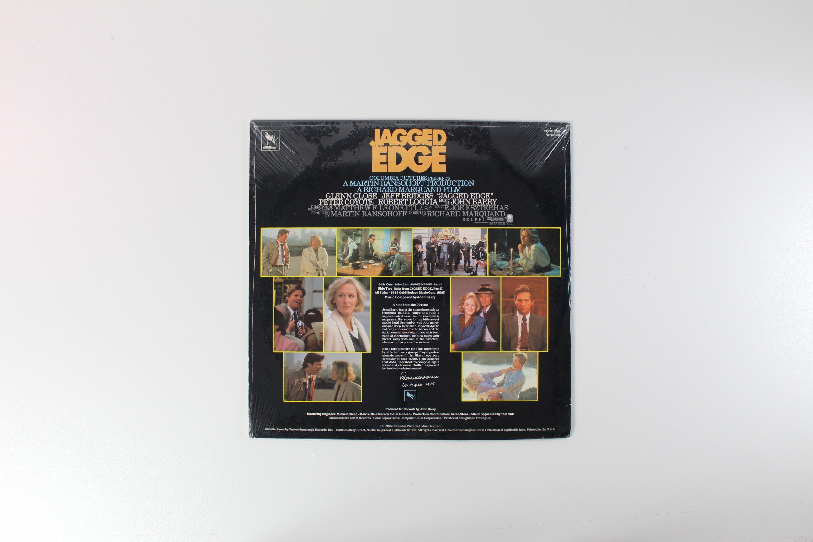 John Barry - Jagged Edge (Original Motion Picture Soundtrack) on Varese Sarabande Sealed