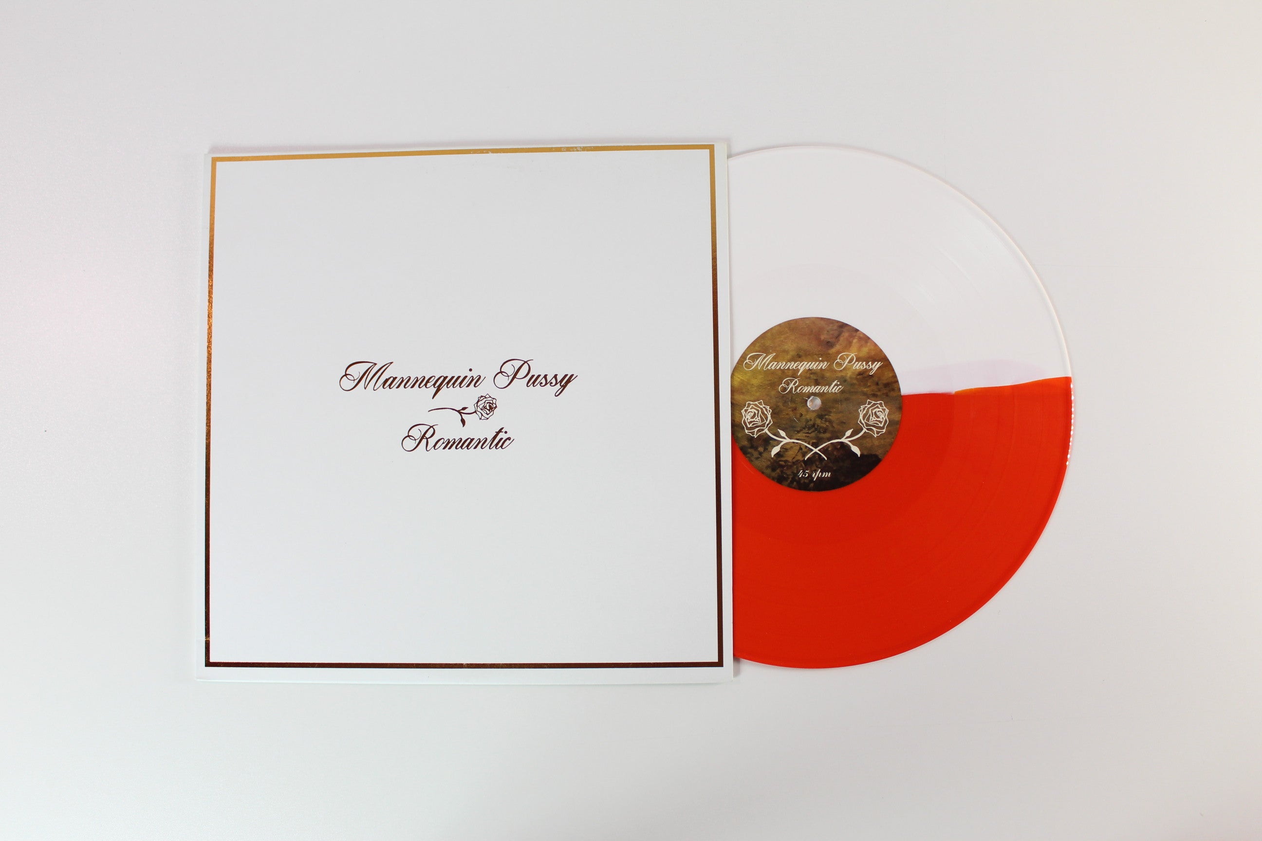 Mannequin Pussy - Romantic on Tiny Engines Ltd 45 RPM White/Golden Orange Split