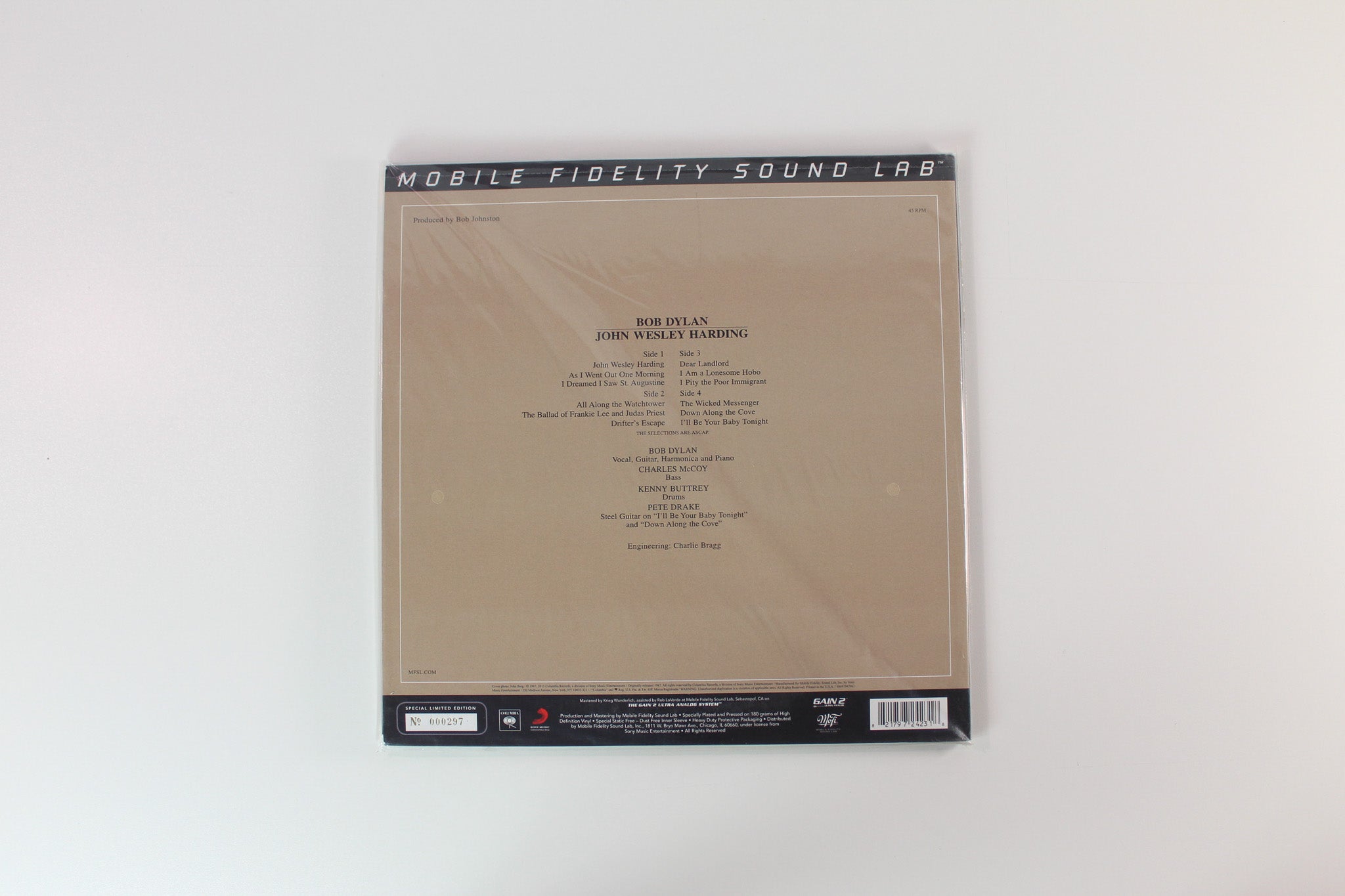 Bob Dylan - John Wesley Harding on Mobile Fidelity Sound Lab Ltd Numbered 45 RPM 180 Gram Reissue Sealed