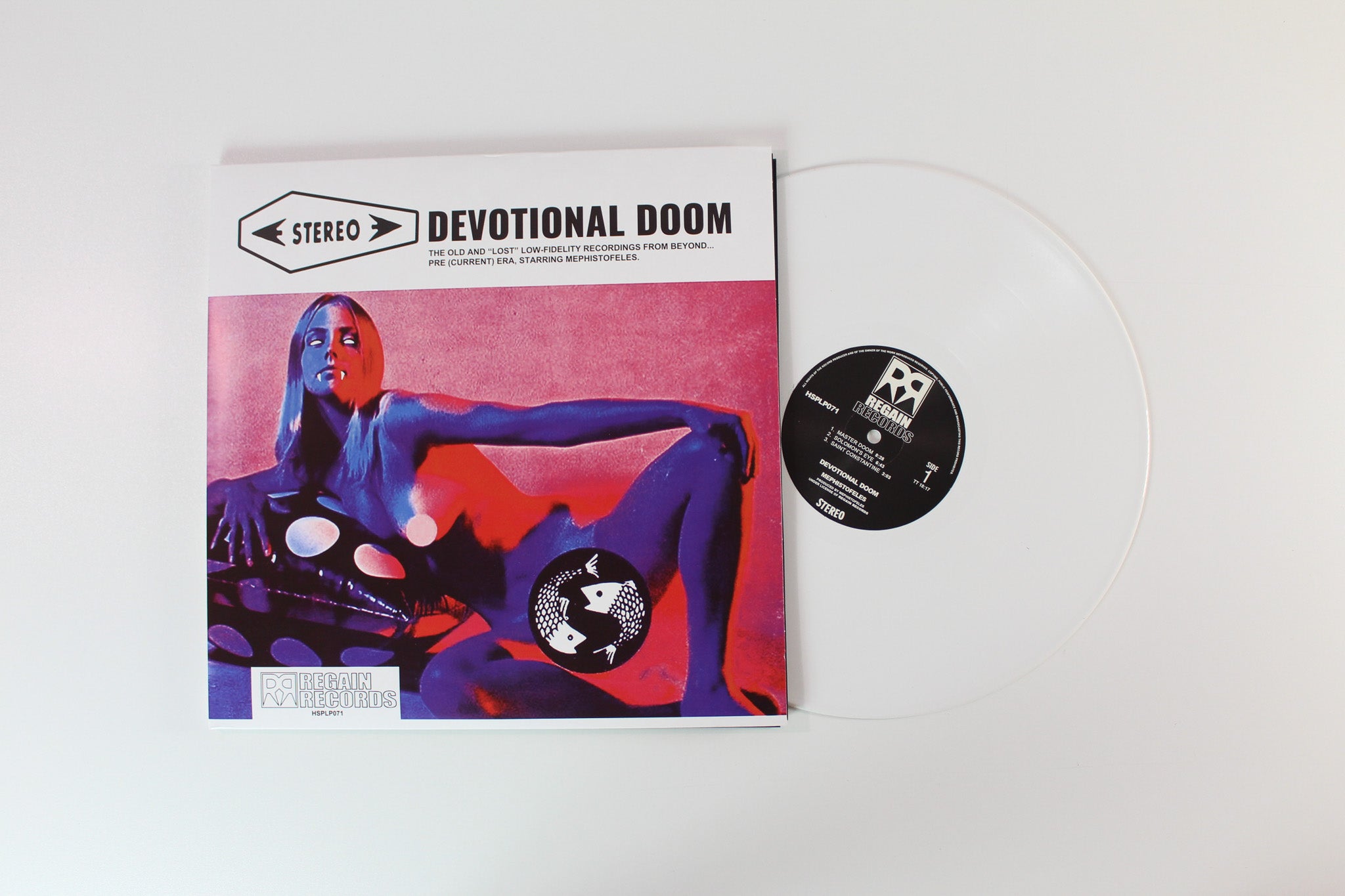 Mephistofeles - Devotional Doom on Regain Ltd White Vinyl Reissue With Replacement LP