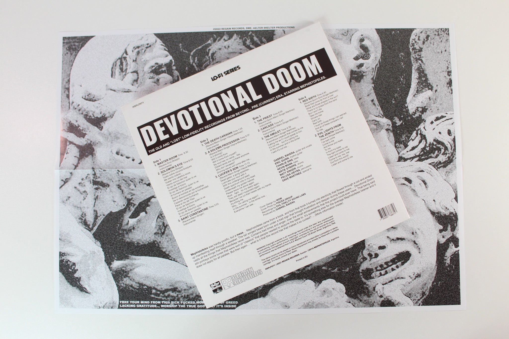 Mephistofeles - Devotional Doom on Regain Ltd White Vinyl Reissue With Replacement LP