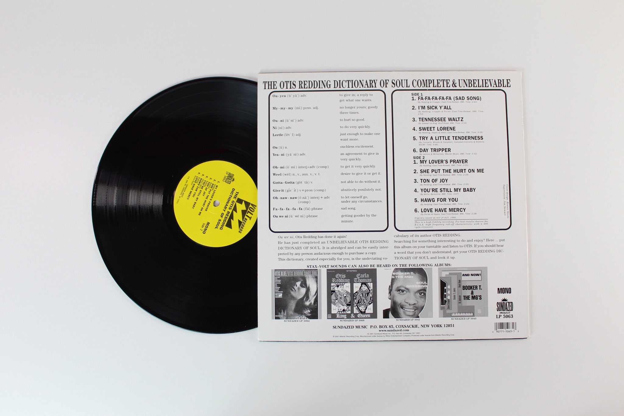 Otis Redding - The Otis Redding Dictionary Of Soul - Complete & Unbelievable on Volt Sundazed Mono Reissue