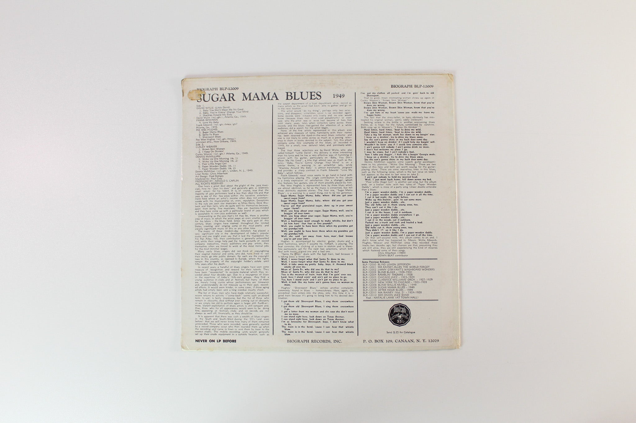 Various - Sugar Mama Blues on Biograph Sealed