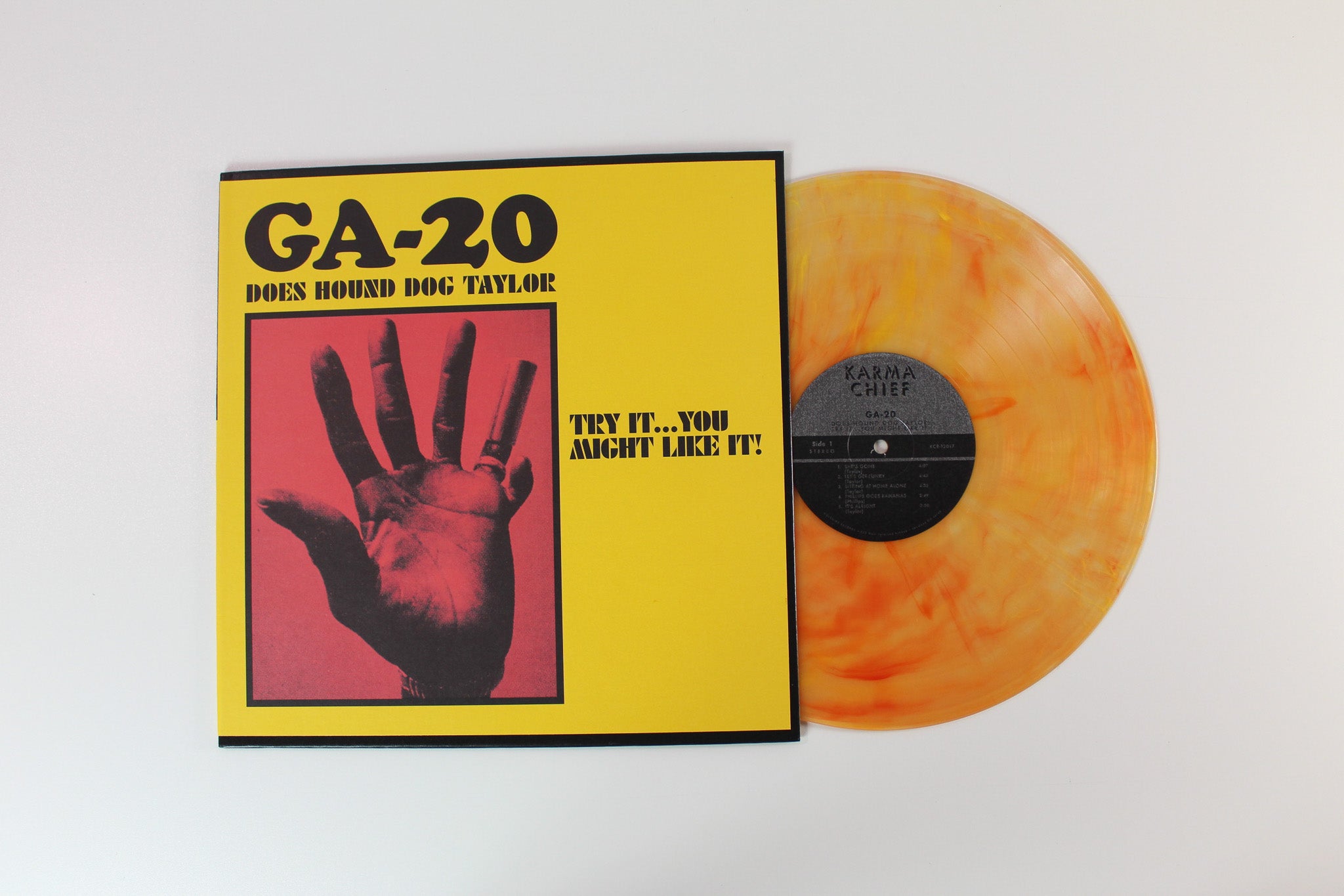 GA-20 - GA-20 Does Hound Dog Taylor: Try It...You Might Like It! on Karma Chief Records - Clear with red/yellow swirl