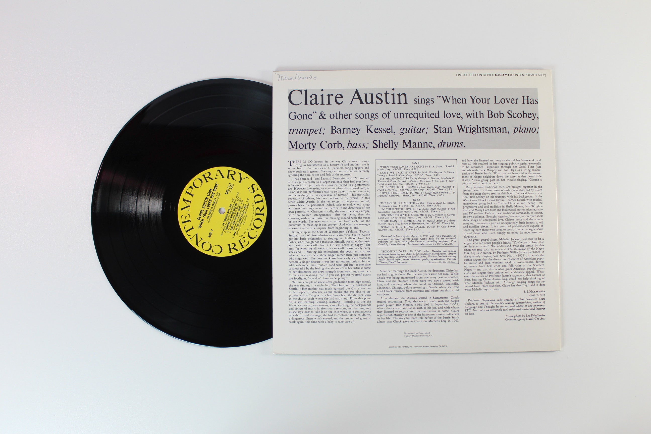 Claire Austin - Claire Austin Sings "When Your Lover Has Gone" on Original Jazz Classics