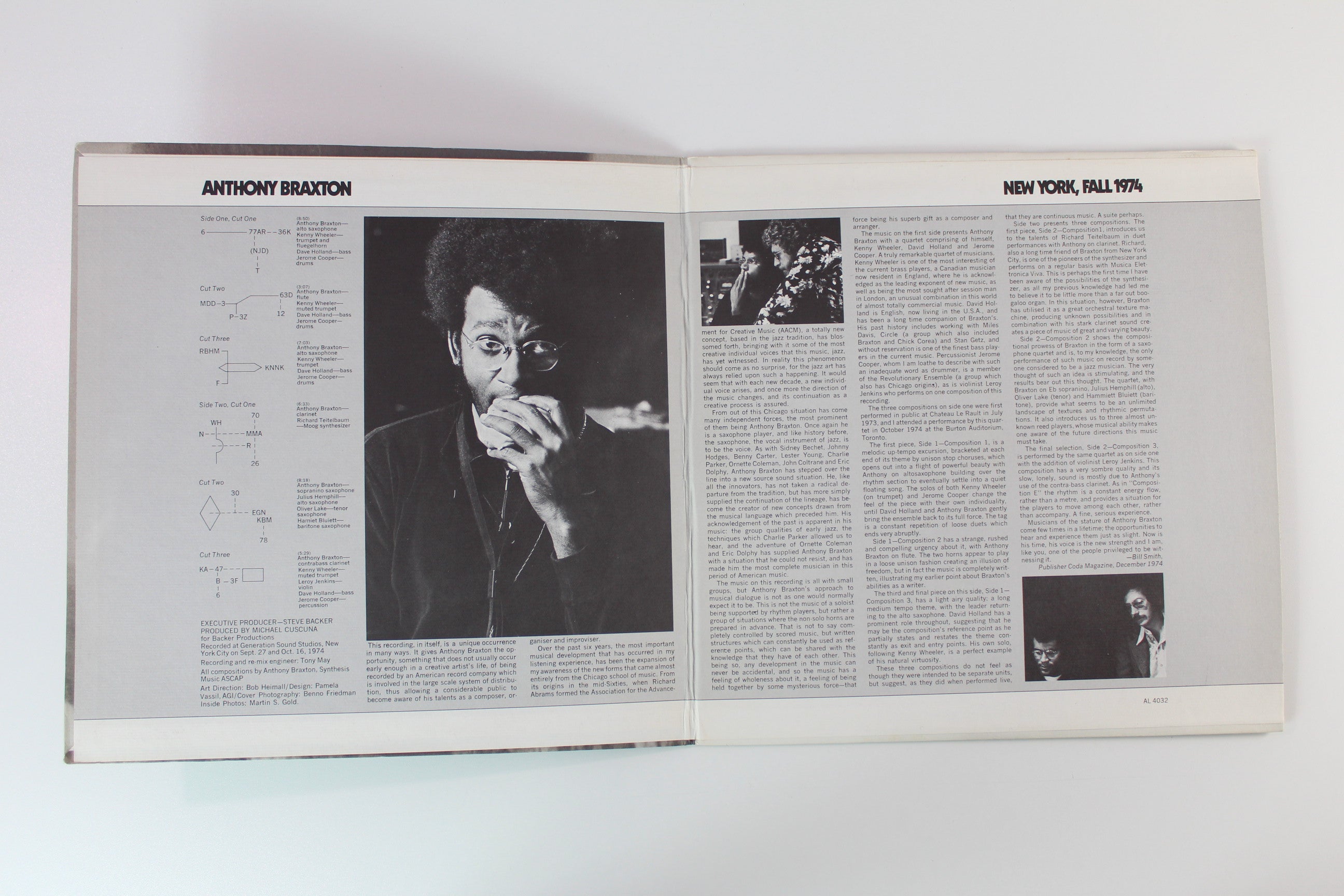 Anthony Braxton - New York, Fall 1974 on Arista - Promo