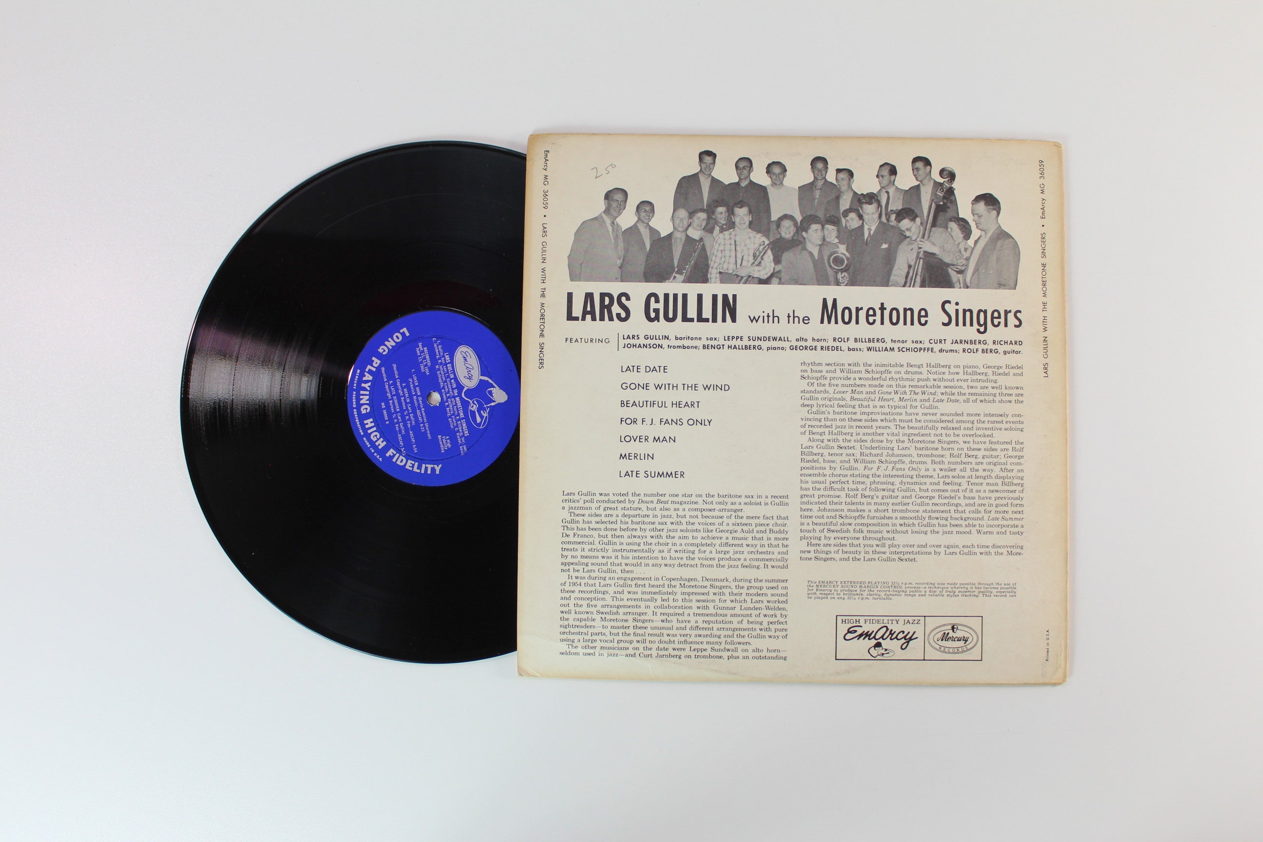 Lars Gullin - Lars Gullin With The Moretone Singers on EmArcy - Mono