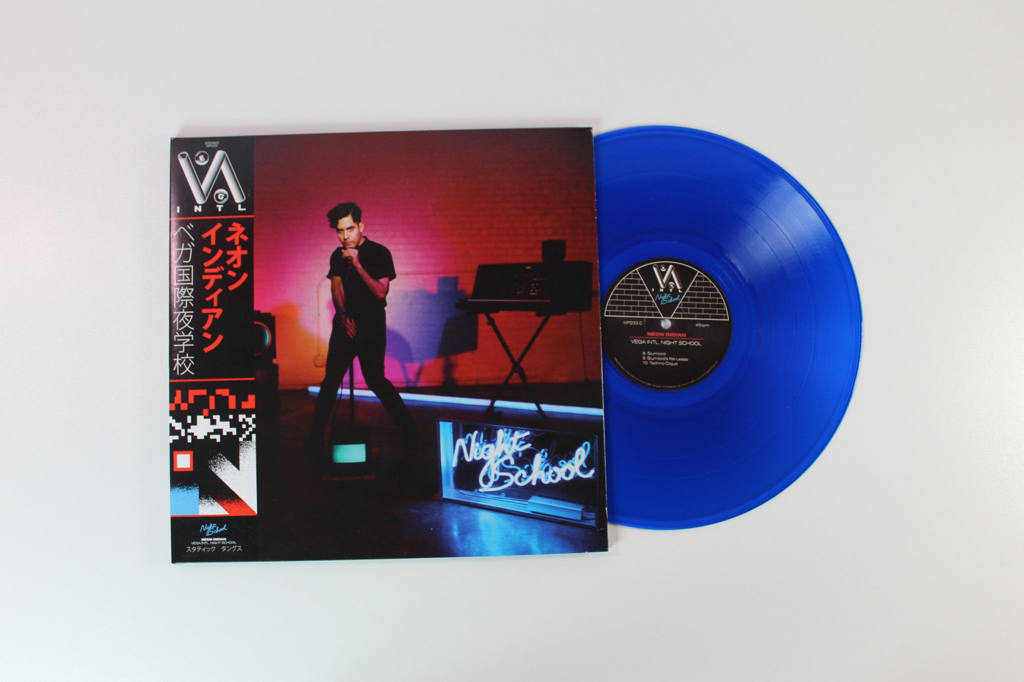 Neon Indian - Vega Intl. Night School on Mom + Pop Ltd 45 RPM Cobalt Blue Vinyl Reissue