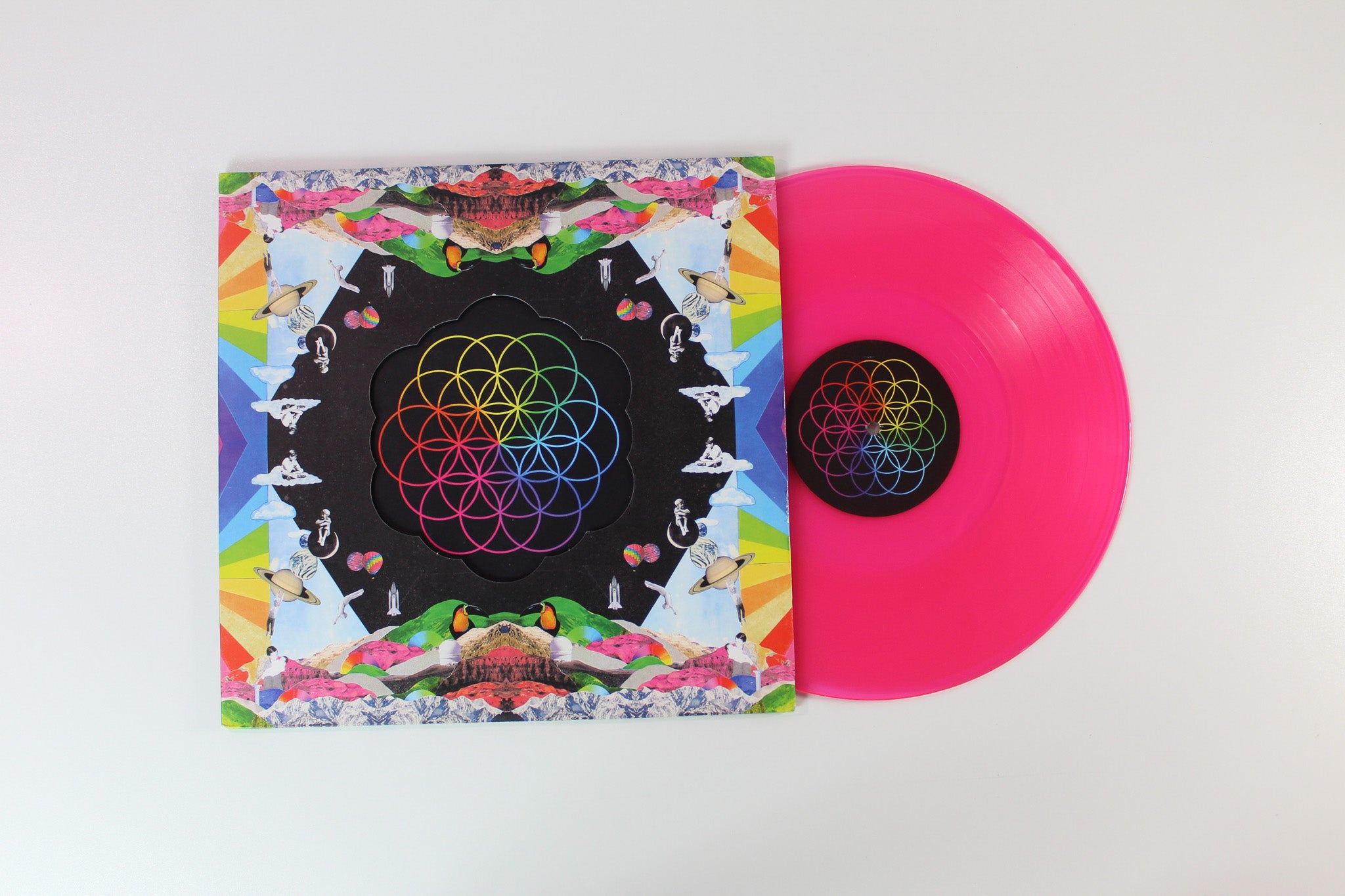 Coldplay - A Head Full Of Dreams on Parlophone Ltd Pink Neon / Blue Translucent