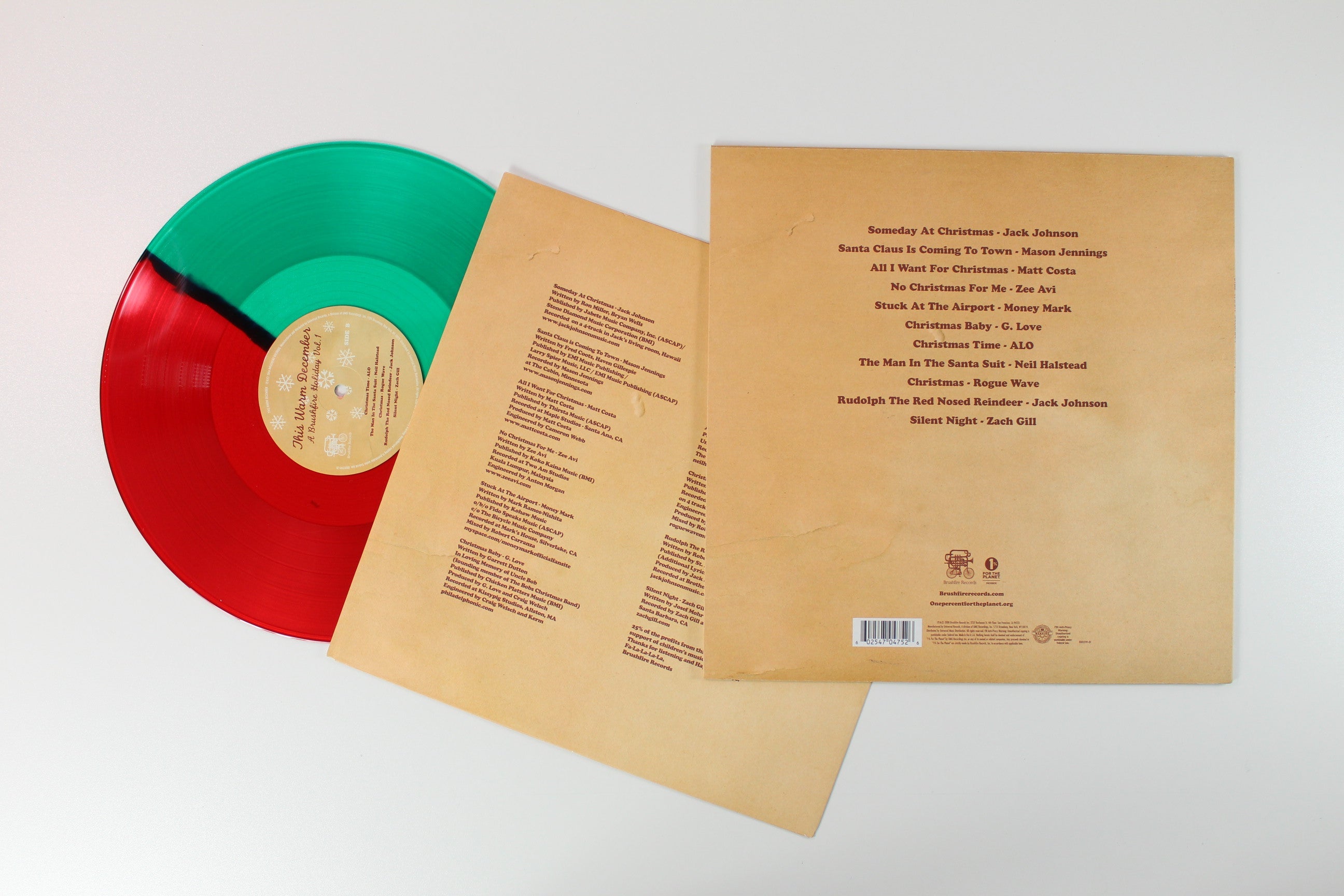 Various - This Warm December - A Brushfire Holiday Vol. 1 on Brushfire Records RSD BF 2014 Ltd Red & Green Translucent Vinyl