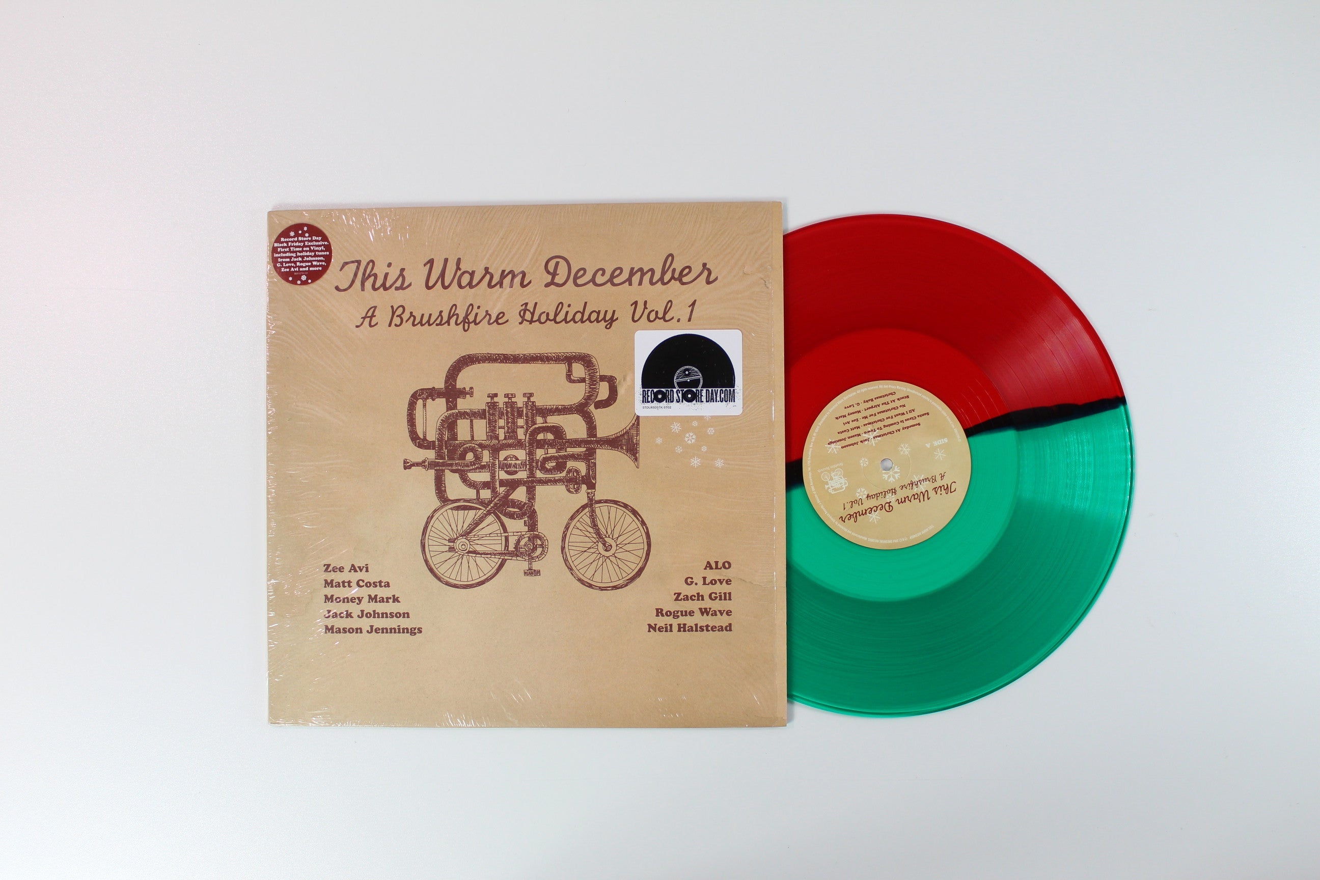 Various - This Warm December - A Brushfire Holiday Vol. 1 on Brushfire Records RSD BF 2014 Ltd Red & Green Translucent Vinyl