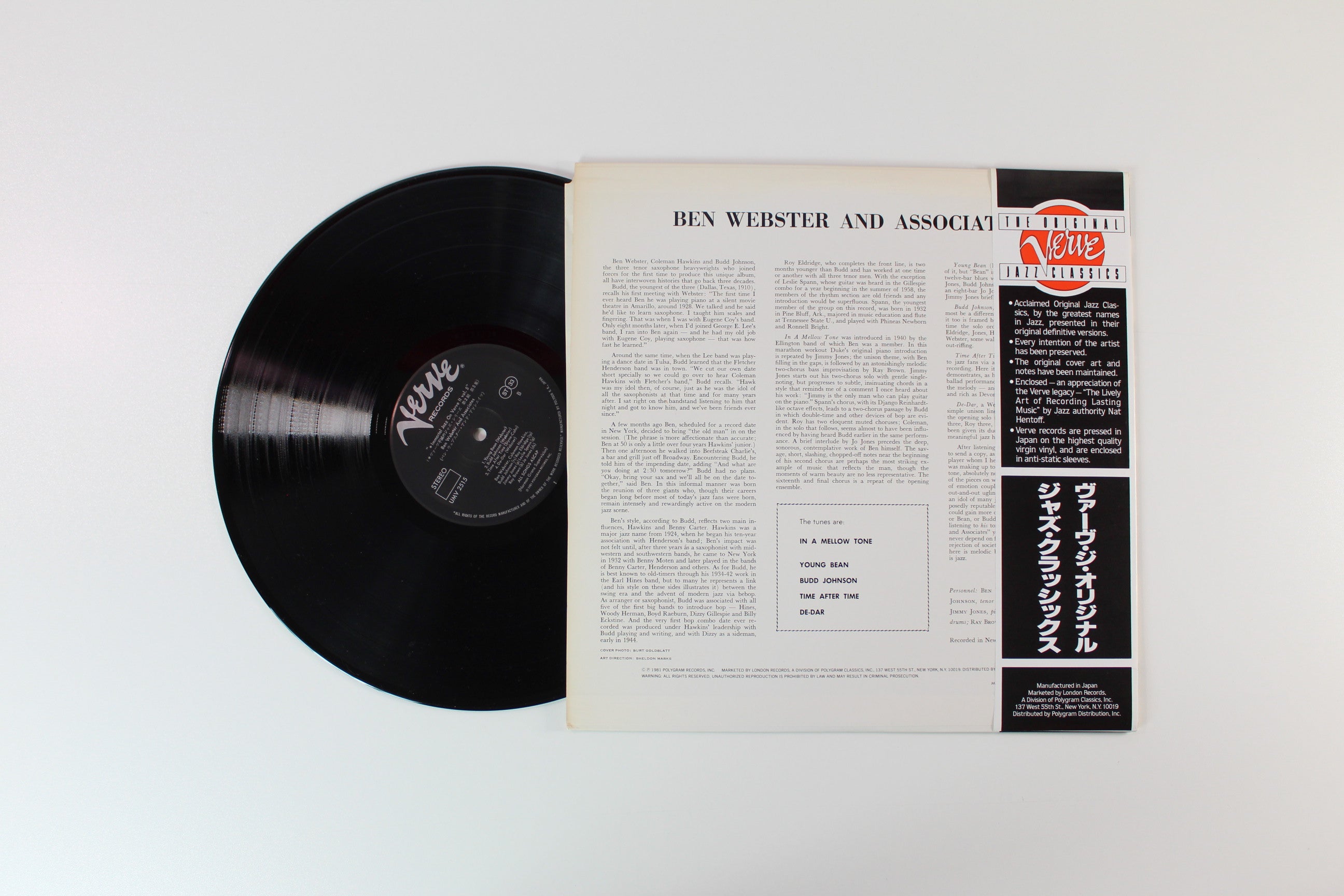 Ben Webster - Ben Webster And Associates on Verve Records - Japanese pressing