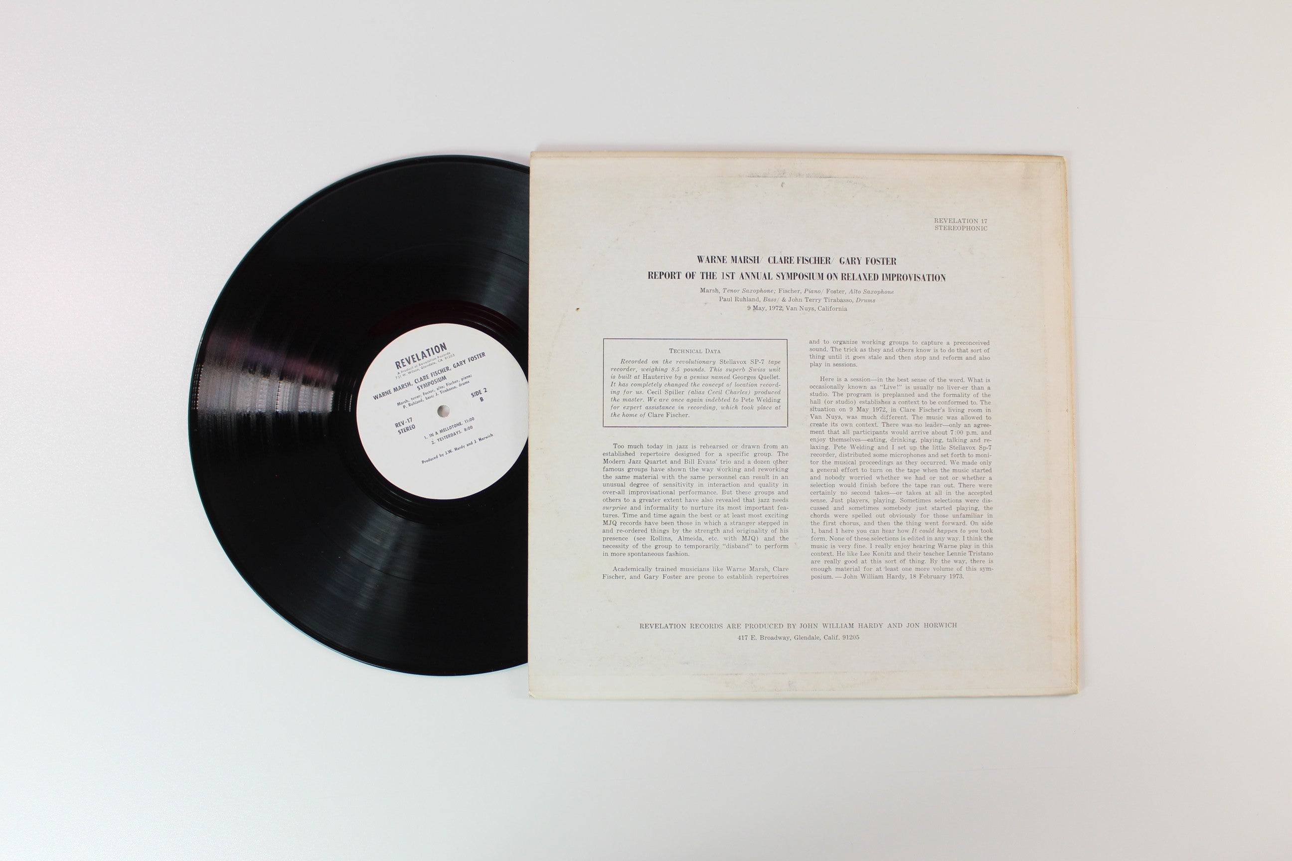 Warne Marsh - Report Of The 1st Annual Symposium On Relaxed Improvisation on Revelation Records