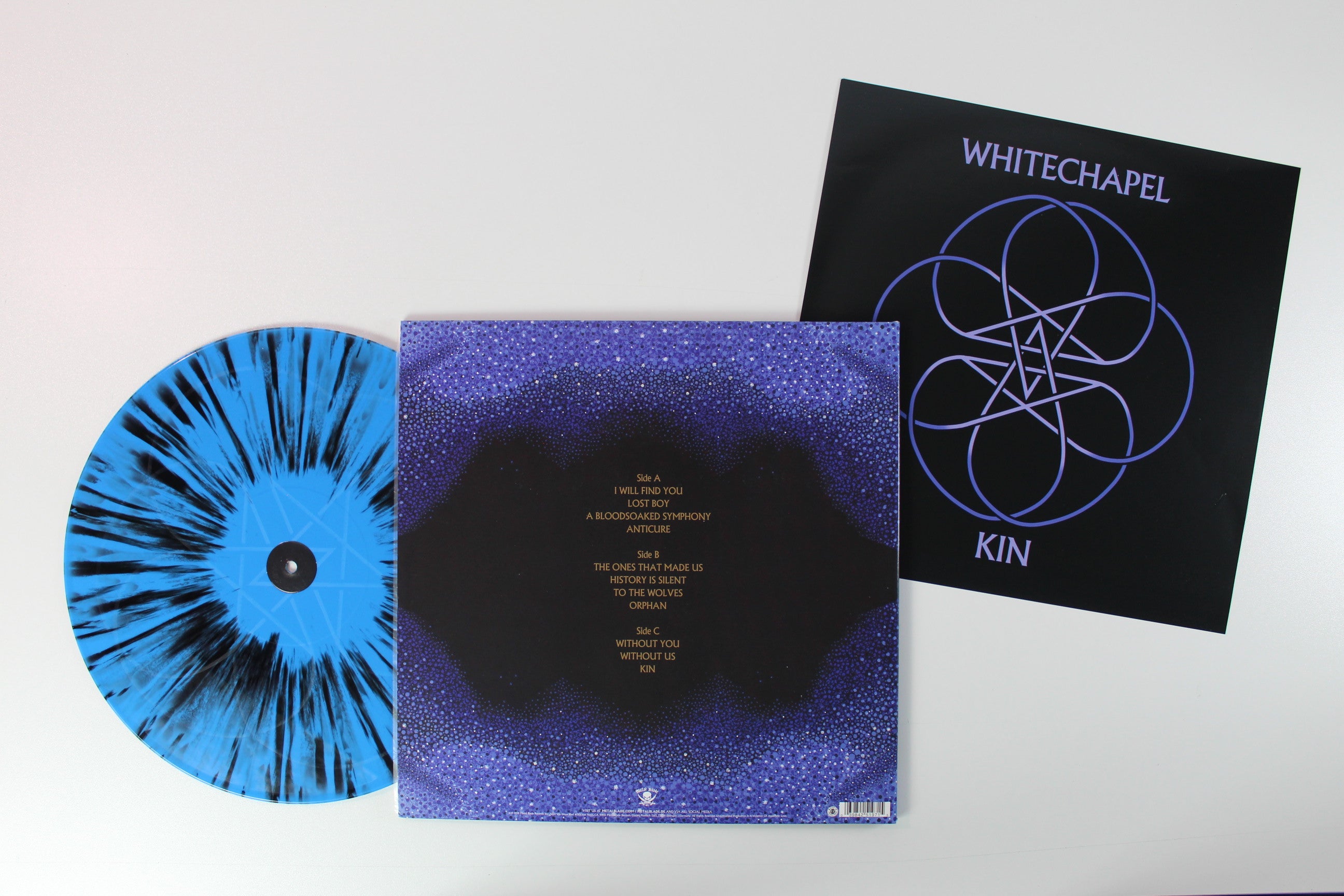 Whitechapel - Kin on Metal Blade Blue With Black Splatter