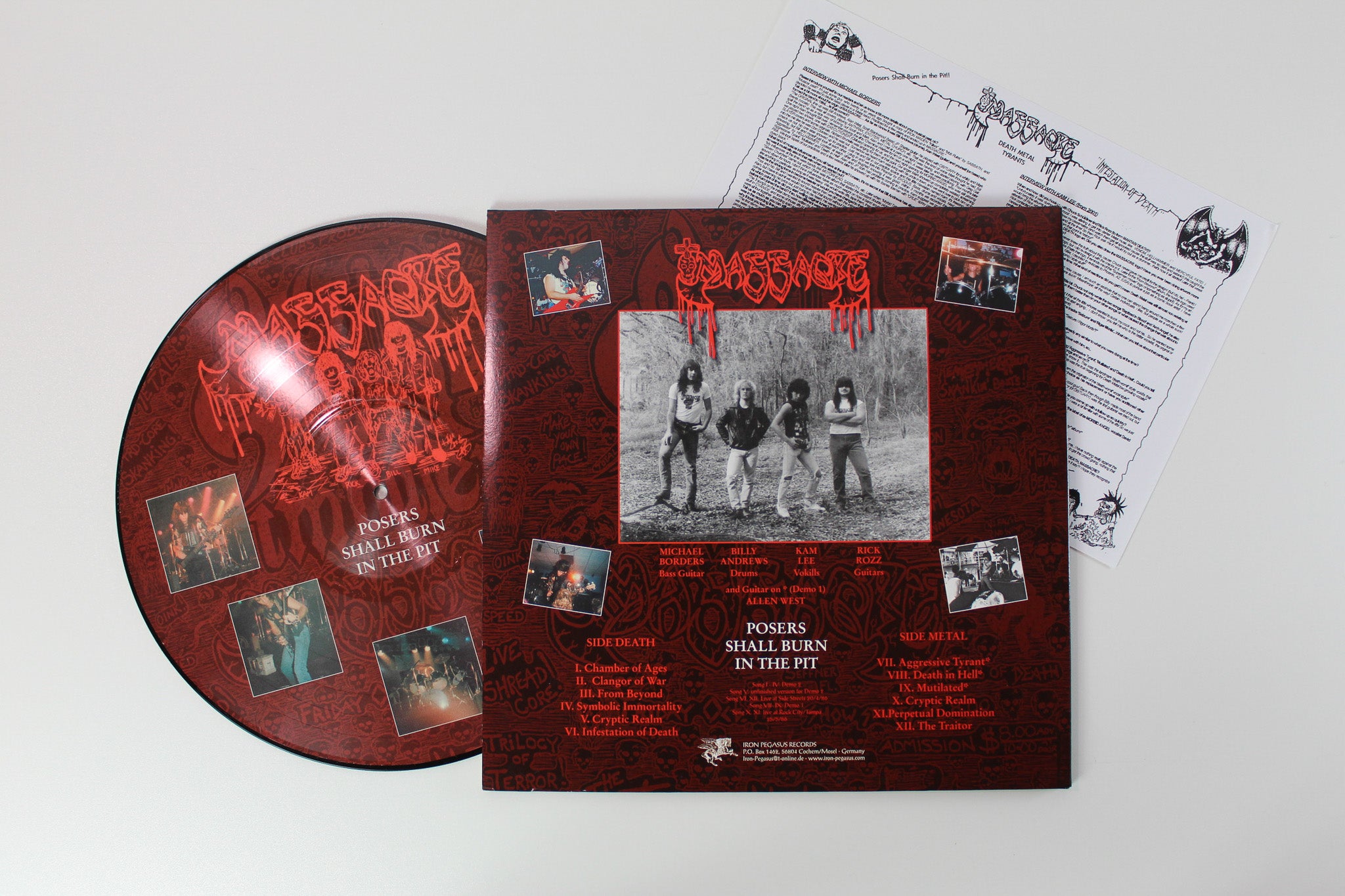 Massacre - Tyrants Of Death on Iron Pegasus Records Ltd. Picture Disc