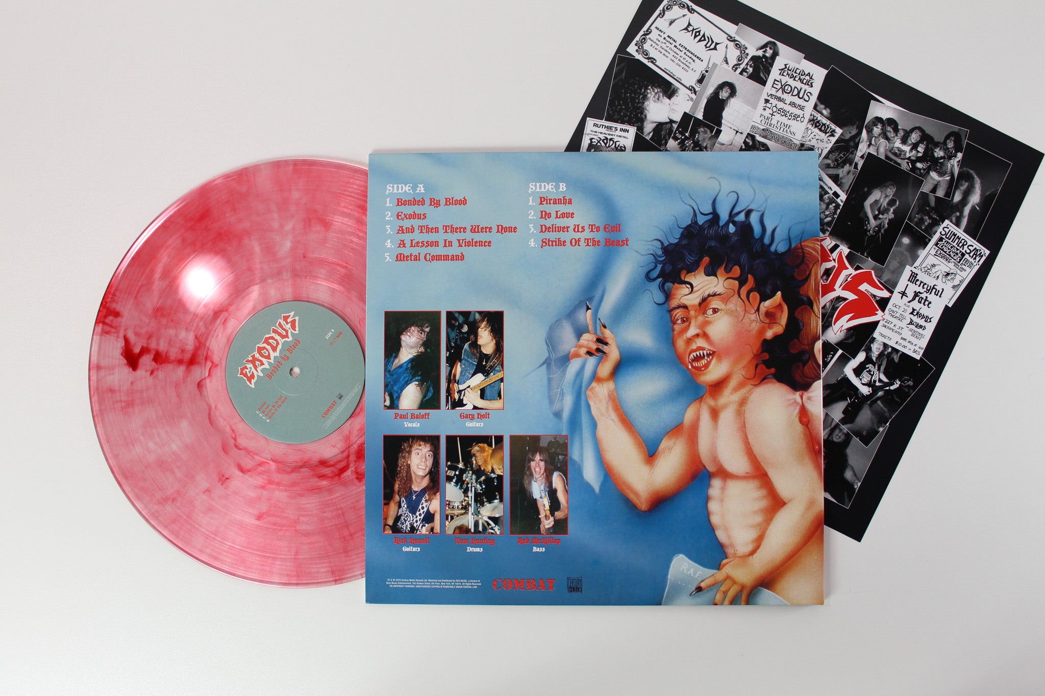 Exodus - Bonded By Blood on Century Media Ltd. Clear w/ Red Splatter Reissue