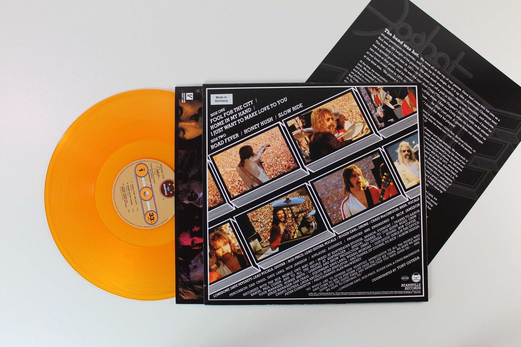 Foghat - Live on Rhino Records - Orange Vinyl Reissue