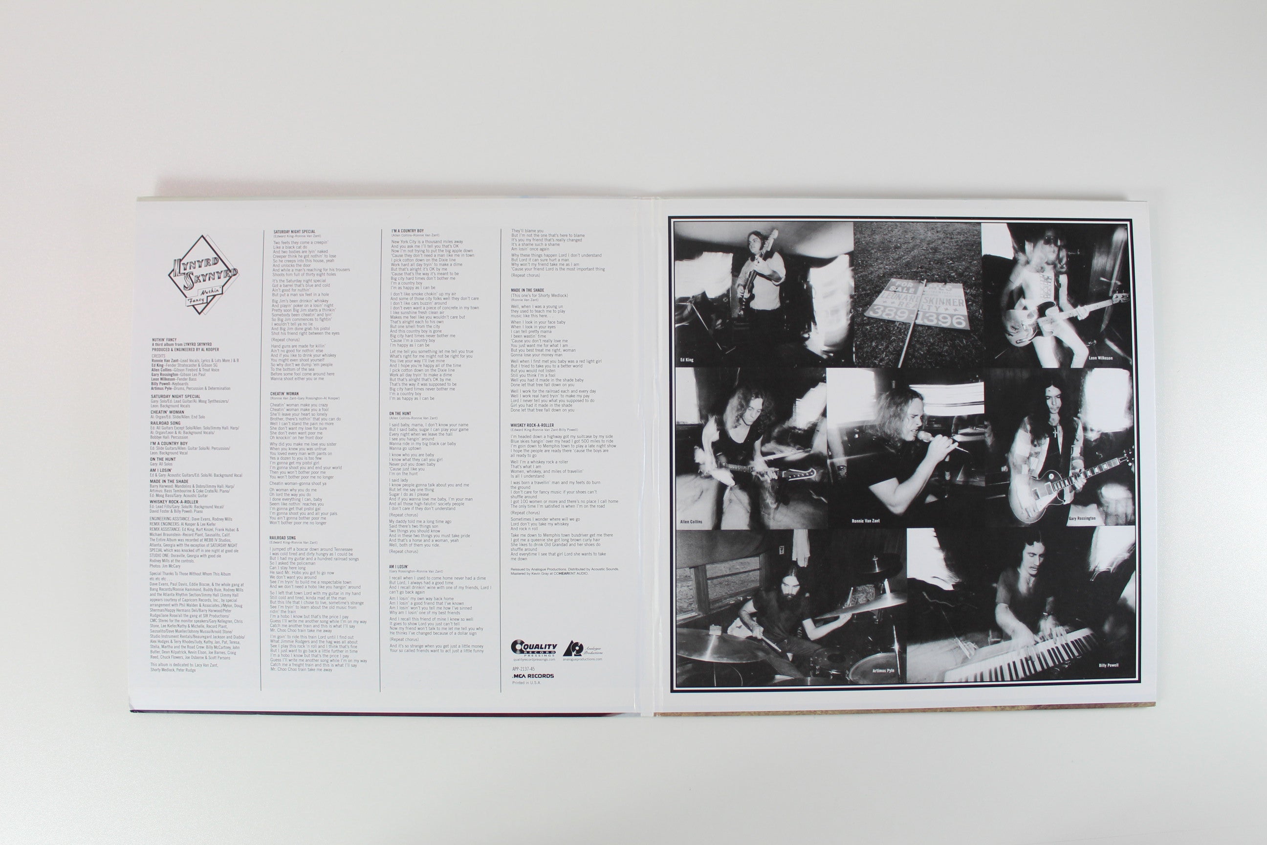 Lynyrd Skynyrd - Nuthin' Fancy on MCA Analogue Productions 45 RPM 200 Gram Reissue