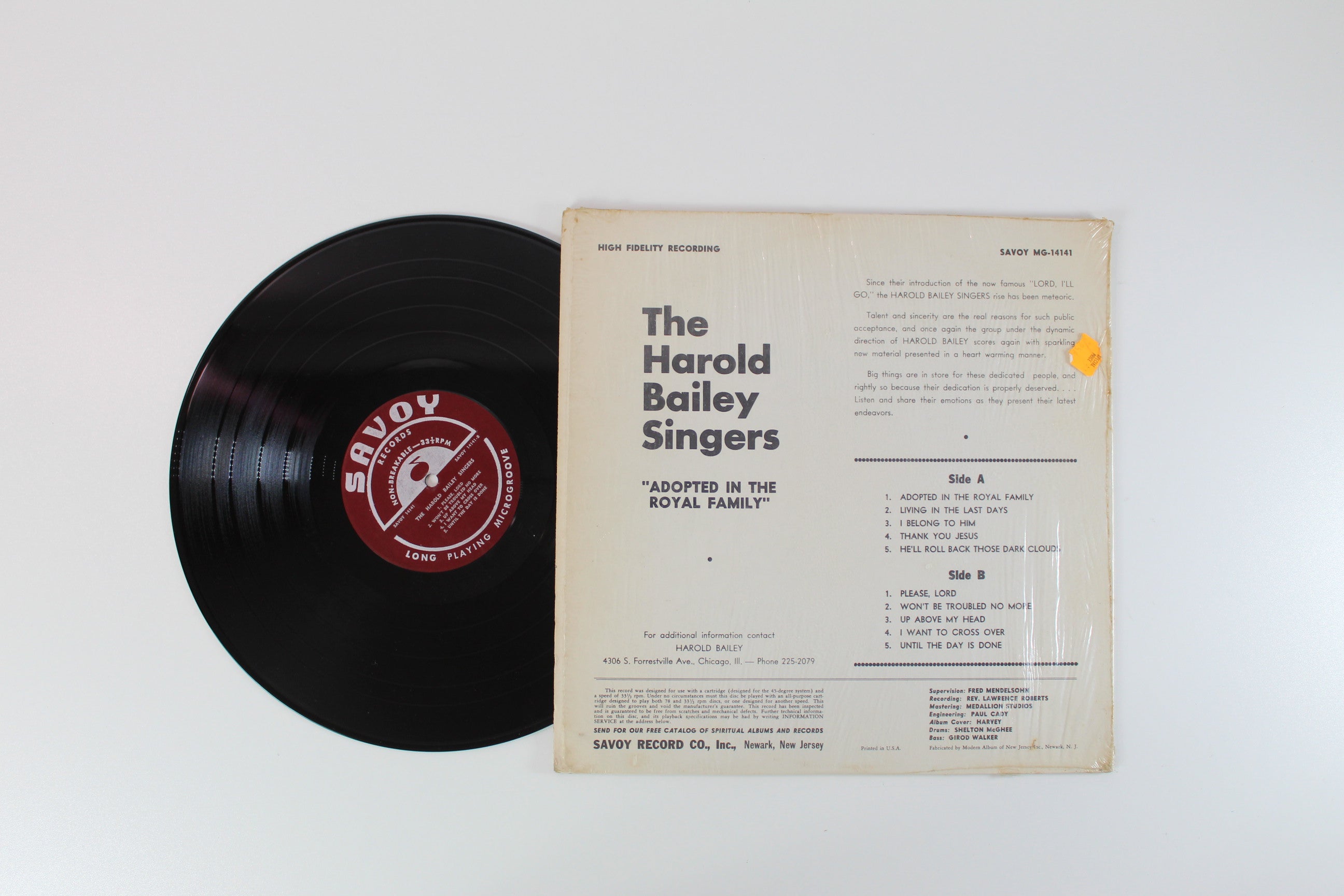 The Harold Bailey Singers - Adopted In The Royal Family on Savoy Records