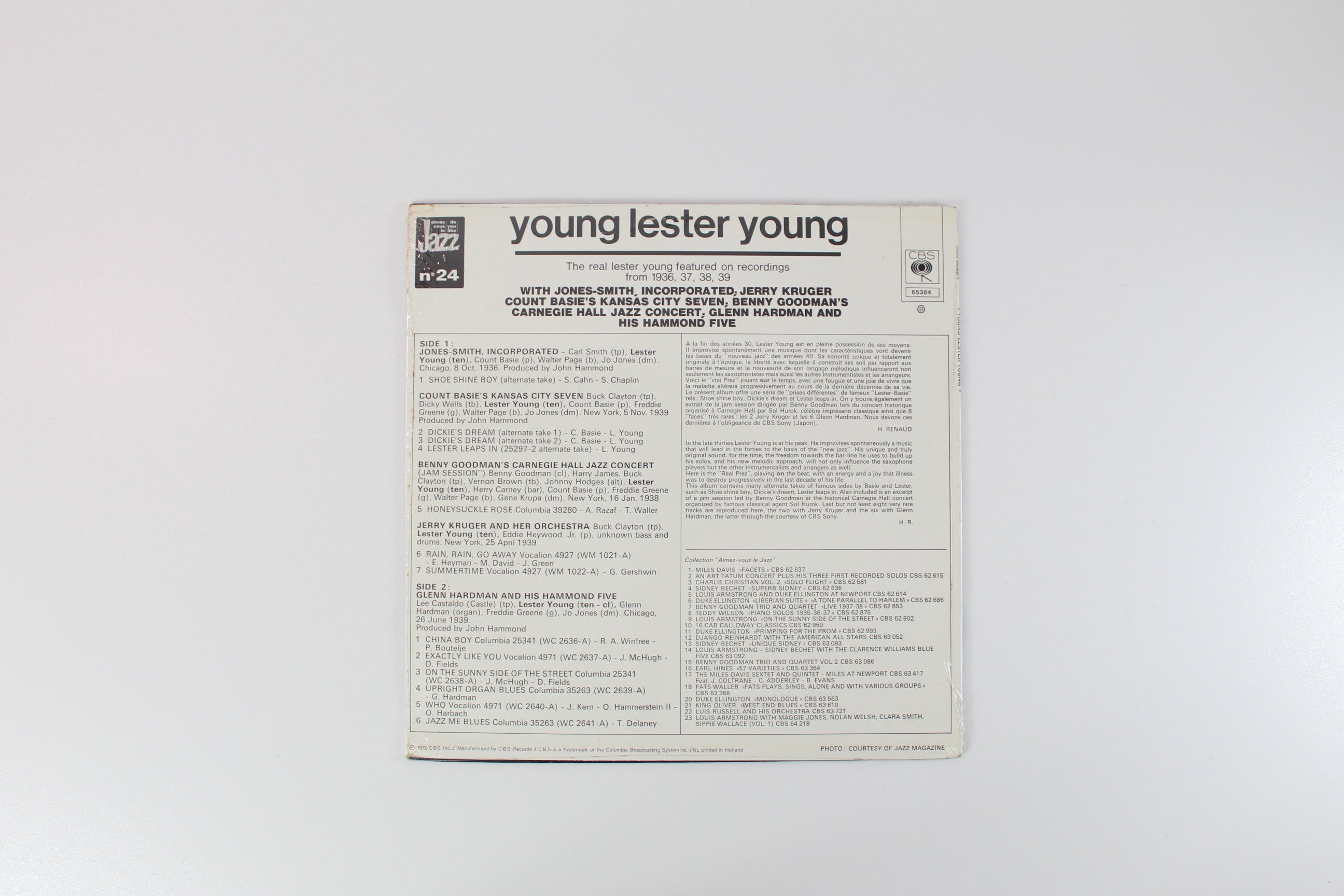 Lester Young - Young Lester Young on CBS Dutch Pressing Sealed
