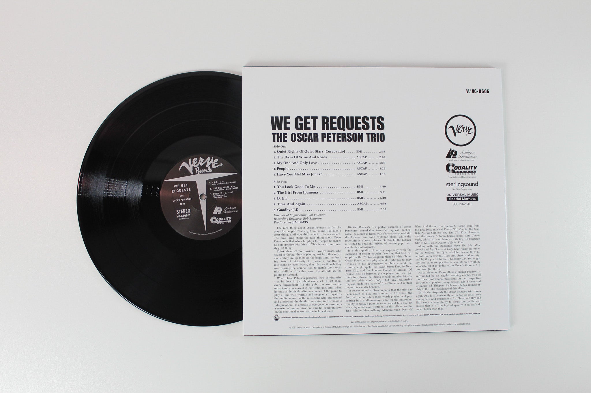 The Oscar Peterson Trio - We Get Requests on Verve Analogue Productions Ltd 2 X 12" 45 RPM 200 Gram Reissue