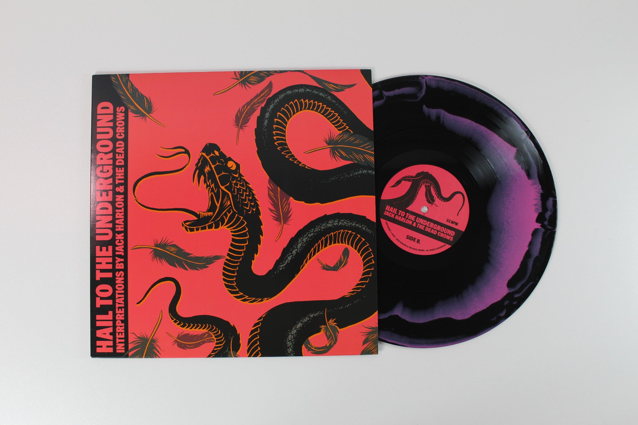 Jack Harlon & The Dead Crows - Hail To The Underground: Interpretations on Blues Funeral Ltd Pink & Black Swirled/Merge