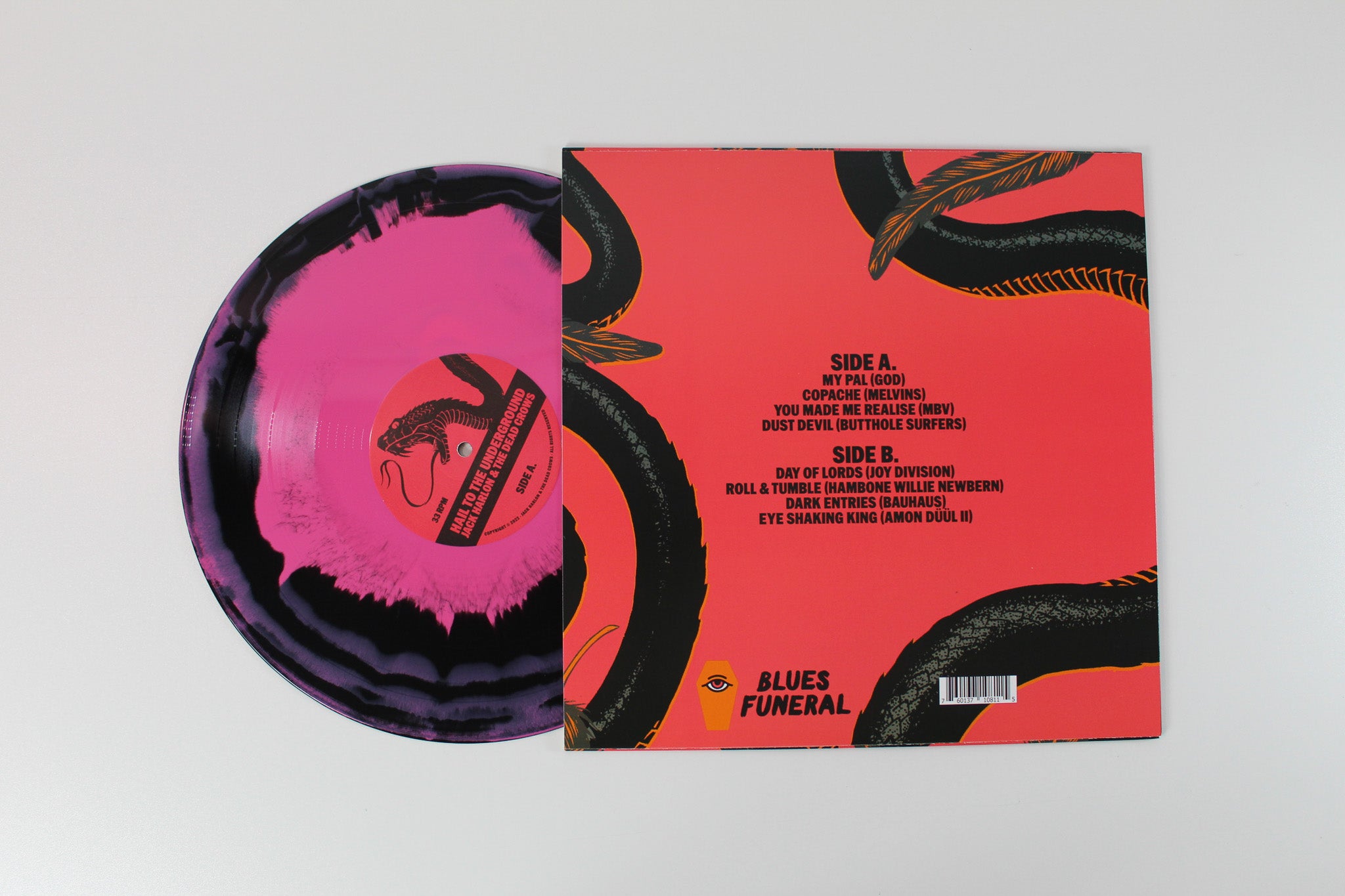 Jack Harlon & The Dead Crows - Hail To The Underground: Interpretations on Blues Funeral Ltd Pink & Black Swirled/Merge