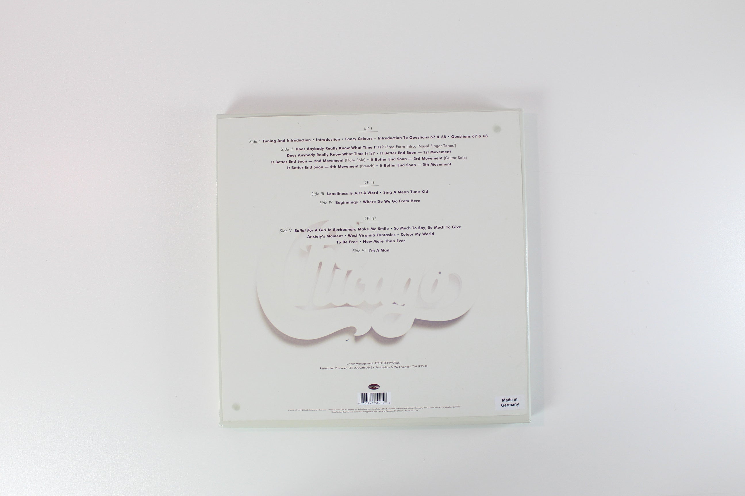 Chicago - At Carnegie Hall - April 9 1971 on Rhino RSD 2022 Ltd Box Set Reissue