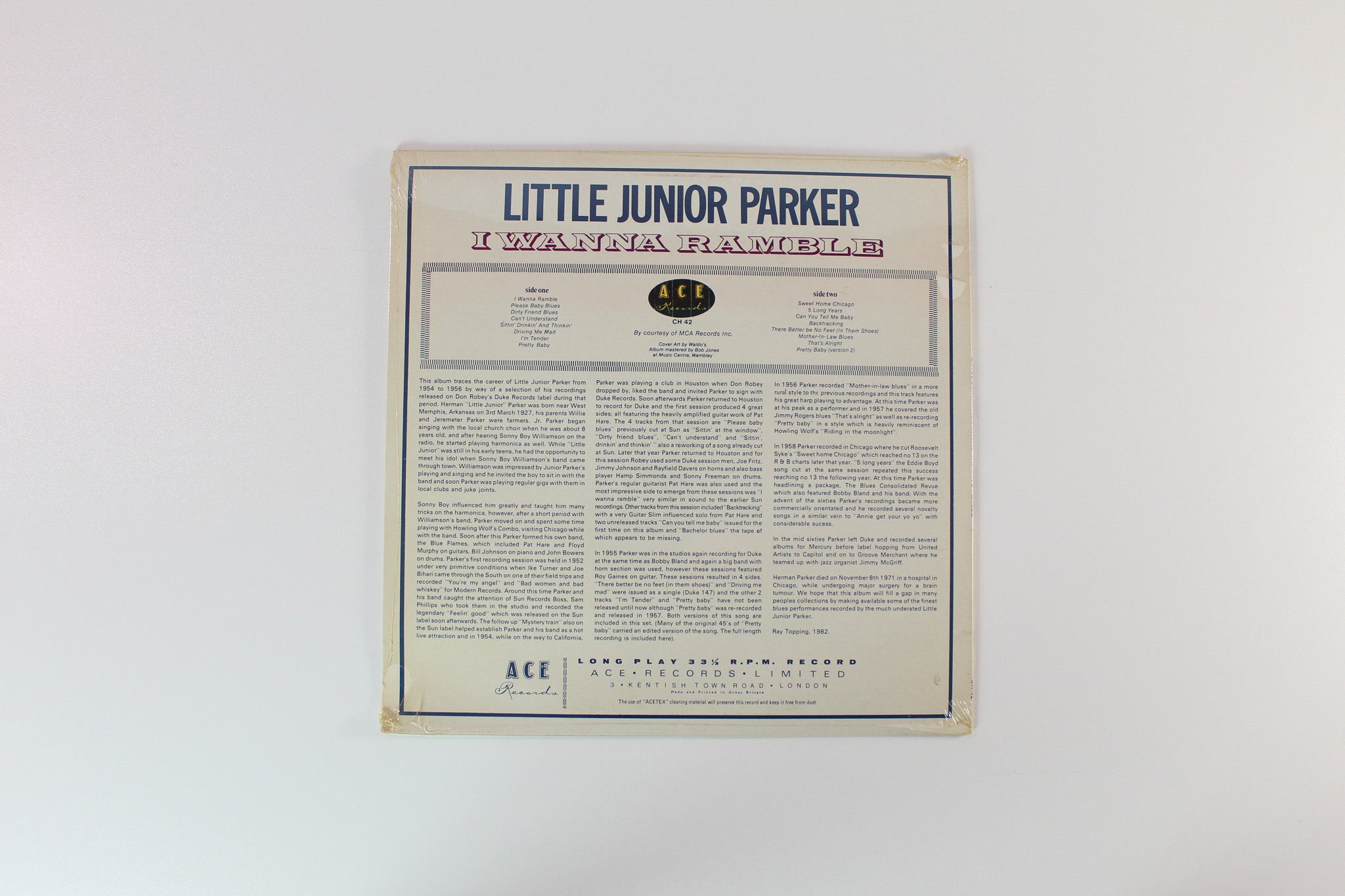 Little Junior's Blue Flames - I Wanna Ramble on Ace Records SEALED