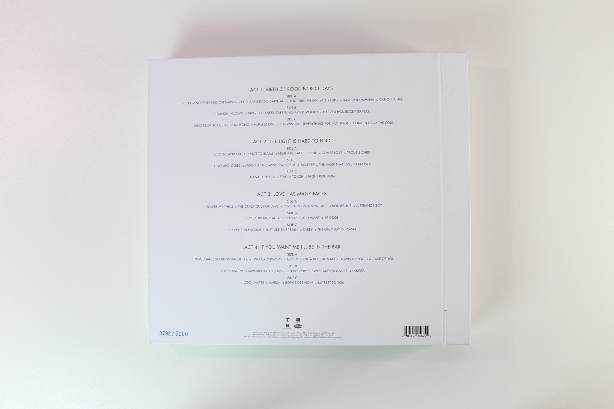 Joni Mitchell - Love Has Many Faces (A Quartet, A Ballet, Waiting To Be Danced) on Rhino Ltd Numbered