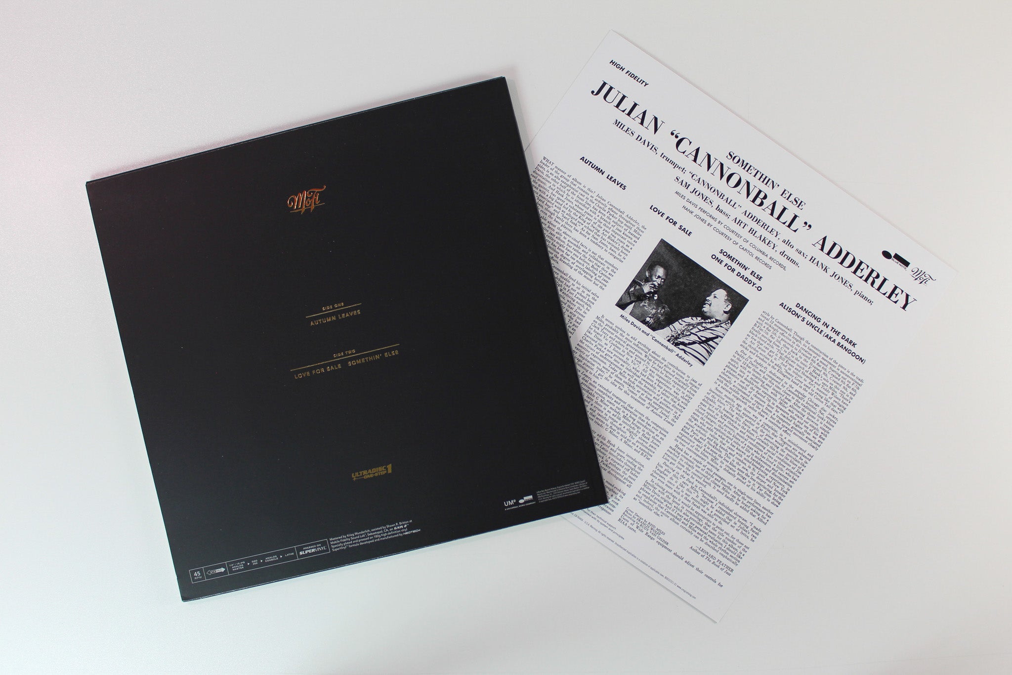 Cannonball Adderley - Somethin' Else on Mobile Fidelity Sound Lab Ltd Numbered 45 RPM 180 Gram SuperVinyl Reissue