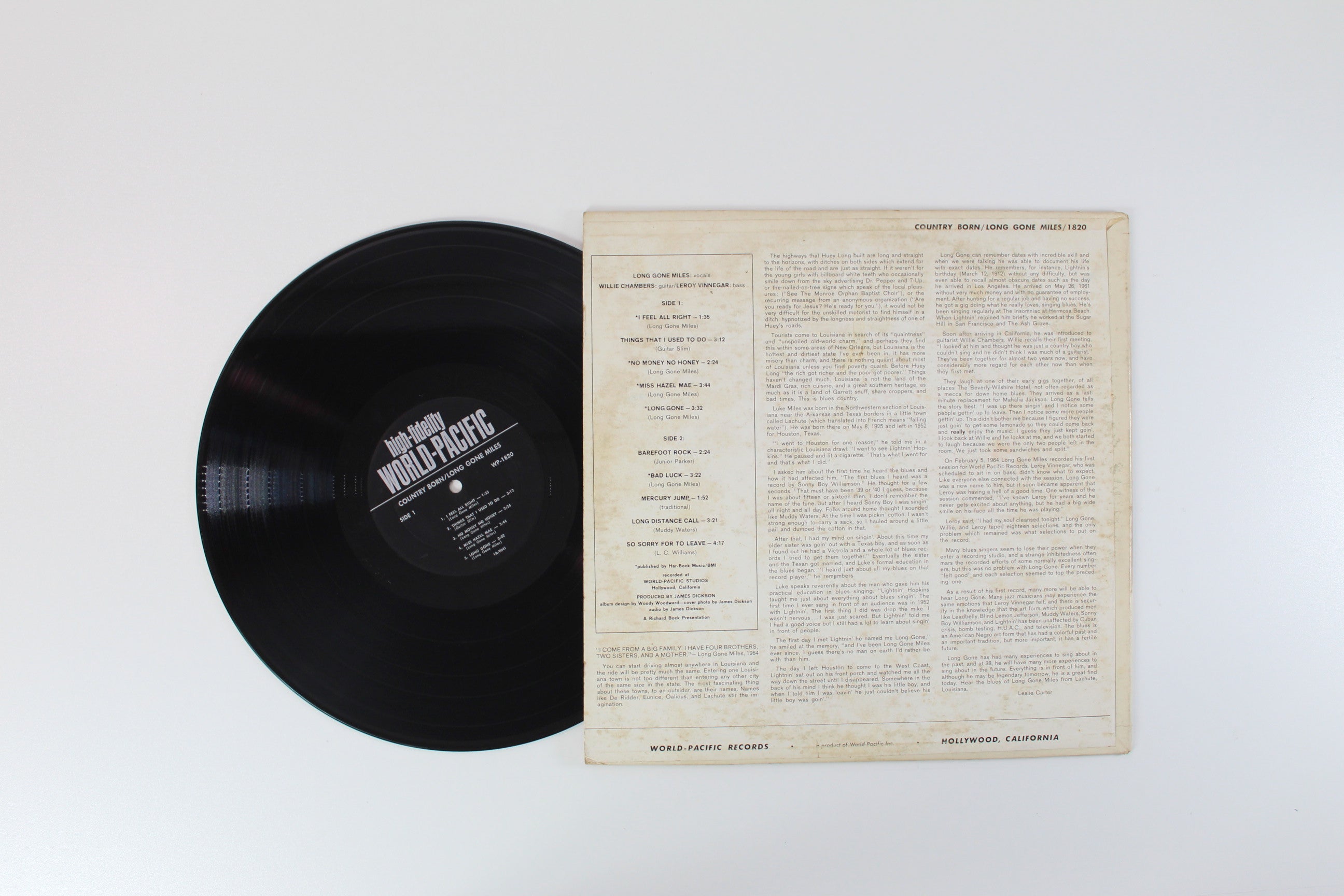 Luke "Long Gone" Miles - Country Born on World Pacific Records mono