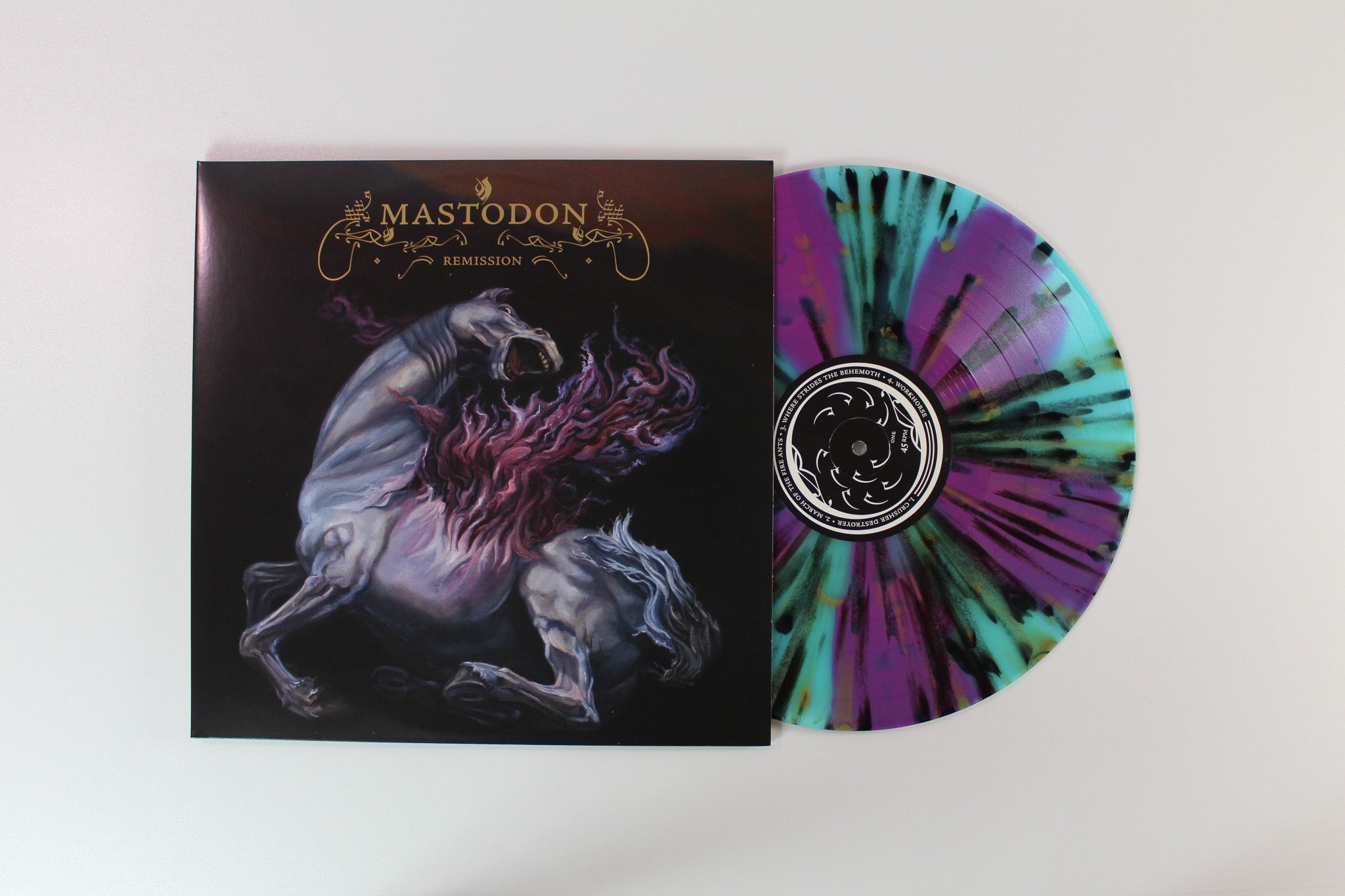 Mastodon - Remission on Relapse Records Reissue on Electric Blue w/ GRimace Purple Pinwheels w/ Splatter Edition 45 RPM