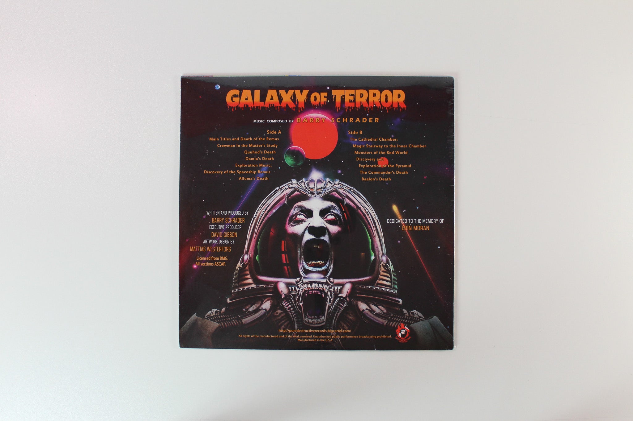 Barry Schrader - Galaxy Of Terror (Original Motion Picture Soundtrack) on Pure Destructive Records Ltd. Orange w/ Red & Black Splatter