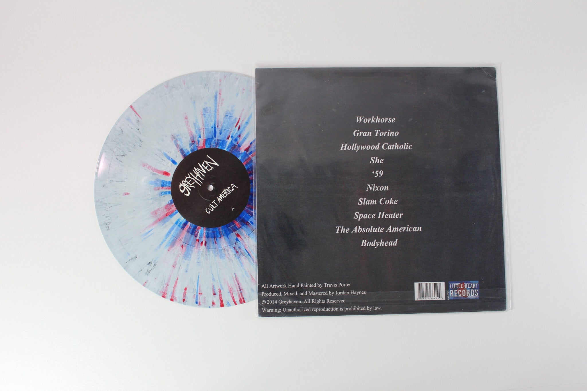 Greyhaven - Cult America on Little Heart Red & Blue Splatter