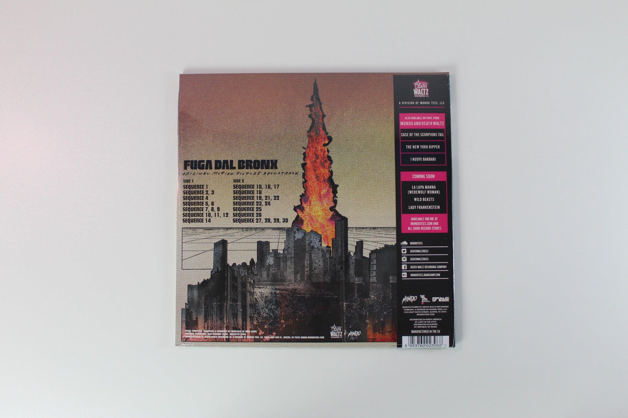 Francesco De Masi - Fuga Dal Bronx (Original Motion Picture Soundtrack) on Death Waltz Ltd Reissue Sealed