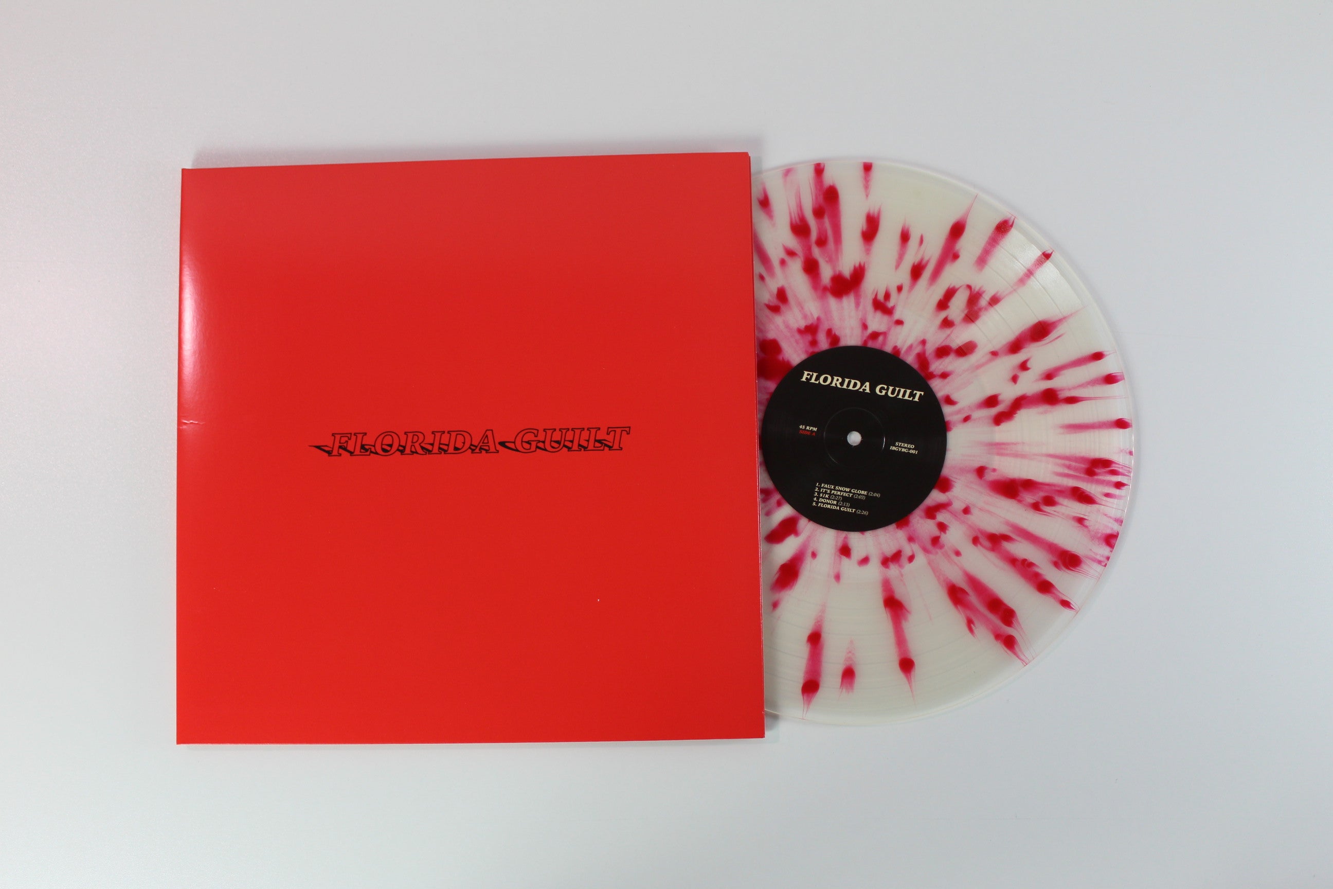 Bay Faction - Florida Guilt on Counter Intuitive 12" 45 RPM Ltd Clear w/ Red Splatter Vinyl Reissue