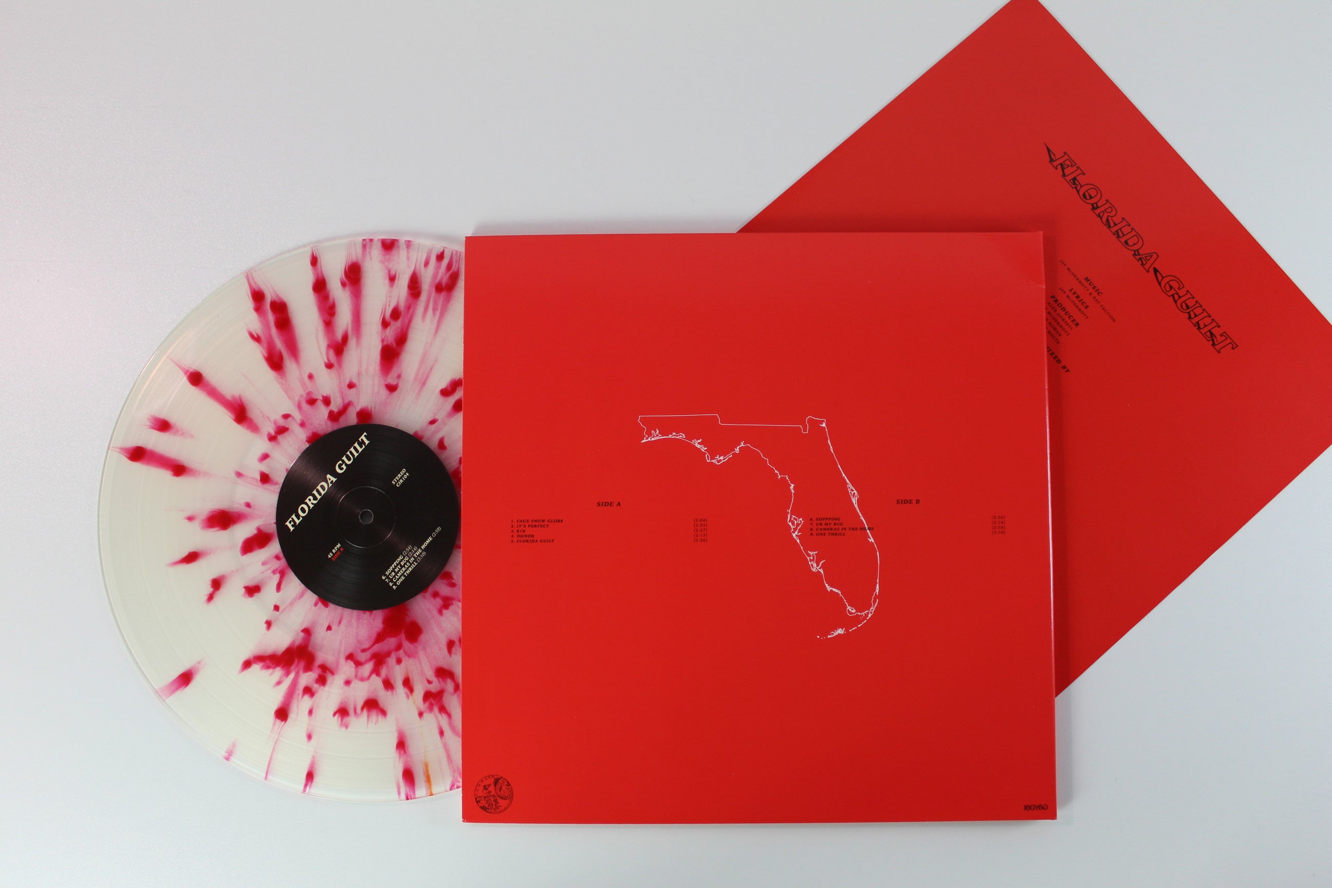 Bay Faction - Florida Guilt on Counter Intuitive 12" 45 RPM Ltd Clear w/ Red Splatter Vinyl Reissue