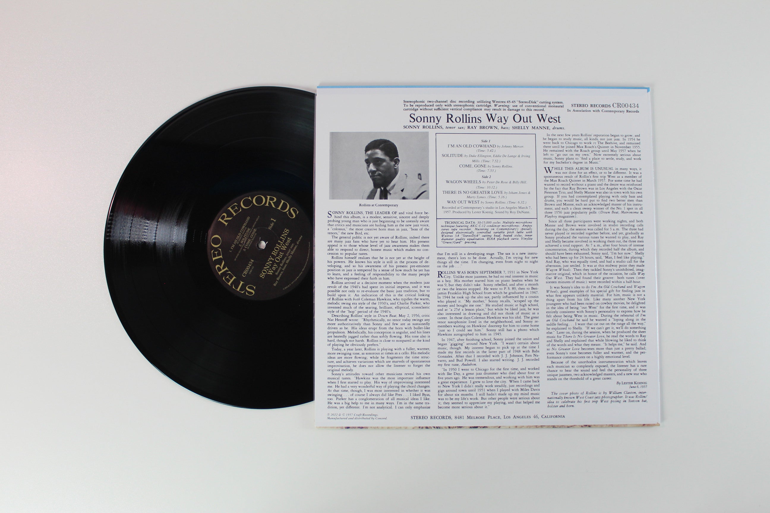 Sonny Rollins - Way Out West on Craft Recordings 180 Gram Reissue
