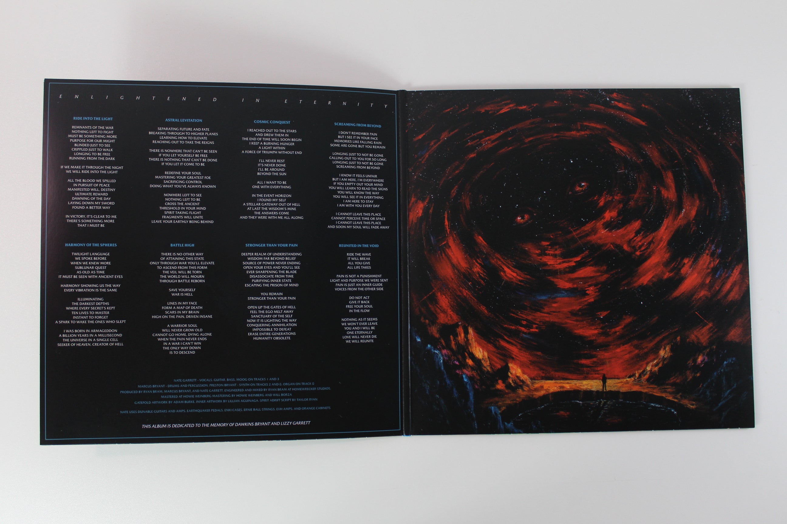 Spirit Adrift - Enlightened In Eternity on 20 Buck Spin Ltd Orange Neon / Aqua Blue / Neon Violet Merge With Black White And Magenta Splatter