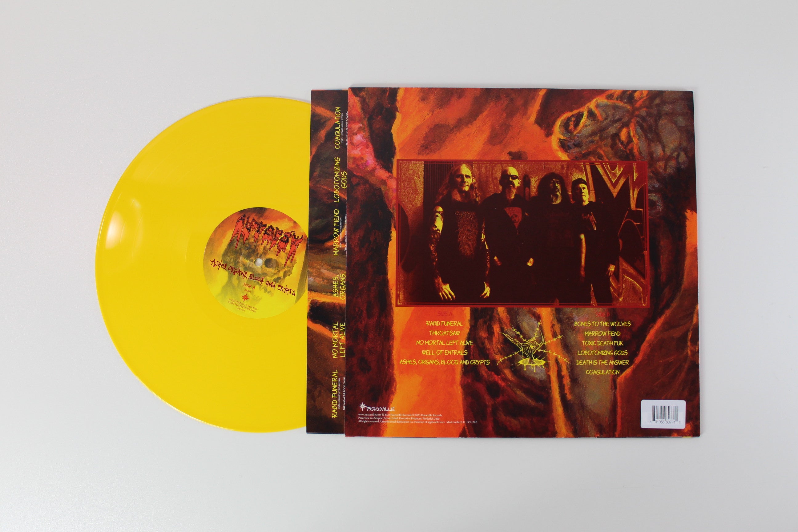 Autopsy - Ashes Organs Blood And Crypts on Peaceville Ltd Yellow / Organs Edition